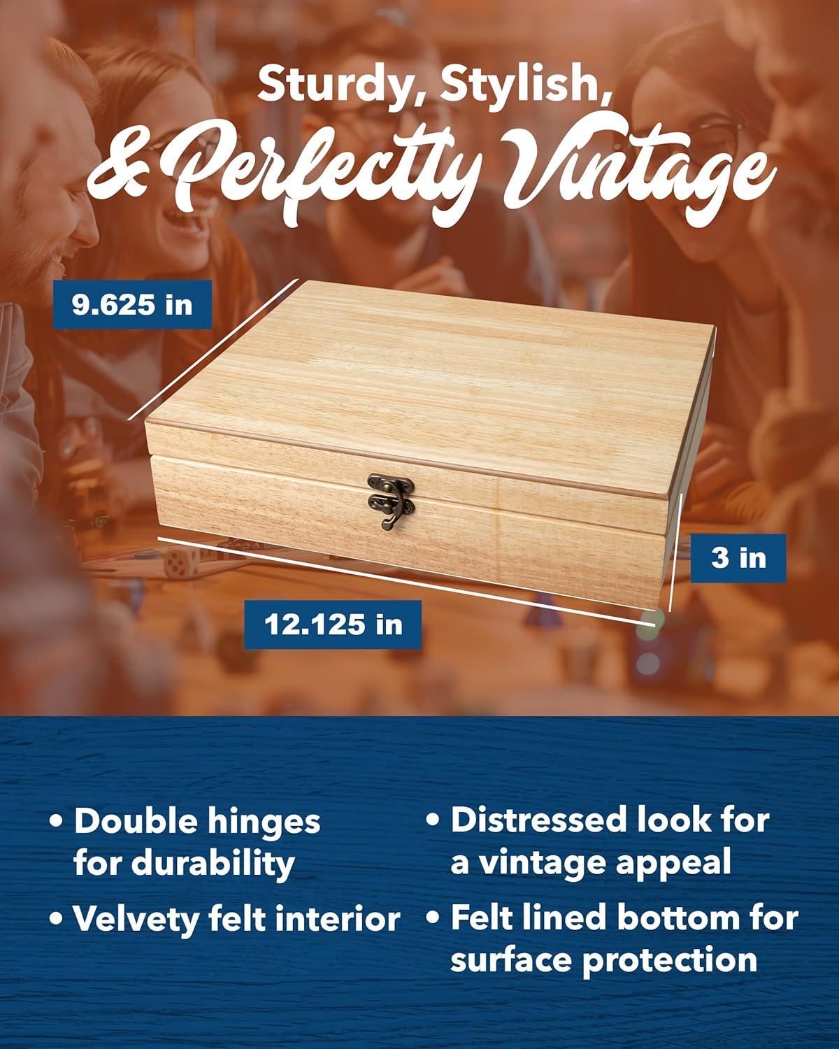 WE Games Wooden Keepsake Stash Box, Decorative Memory or Storage Box