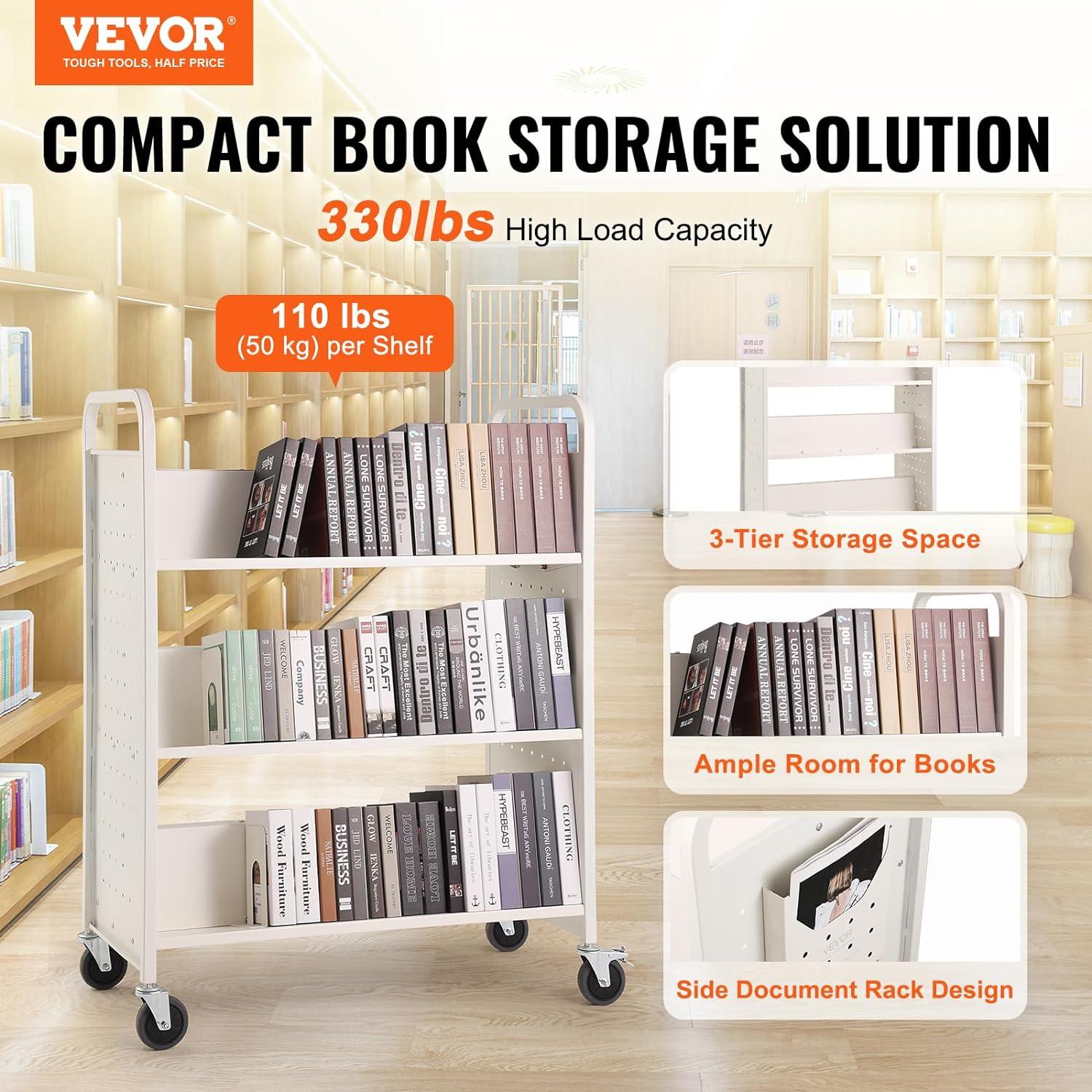Stellweilan Tessberg 49.2'' H Book Cart with Wheels