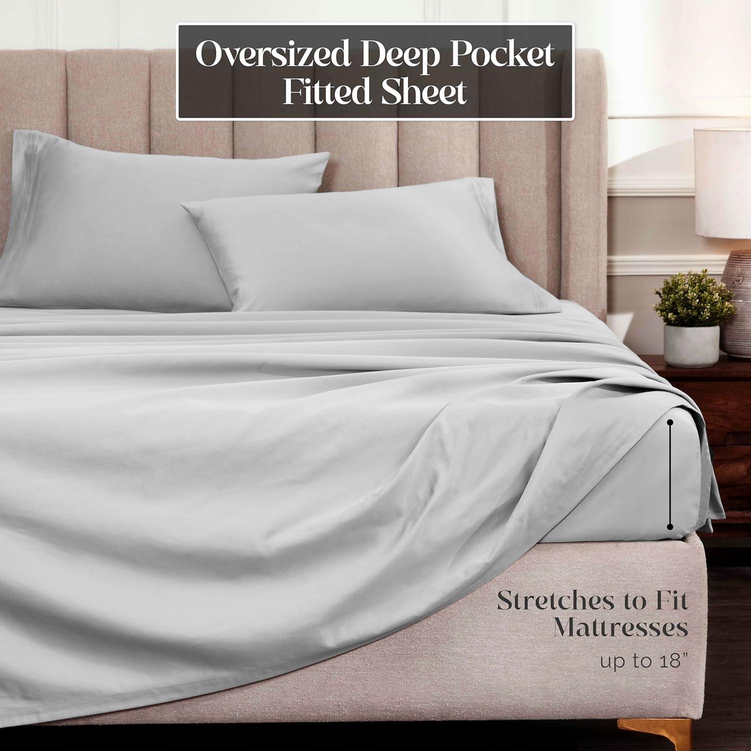 Superior Egyptian Cotton Deep Pocket Solid Luxury 1500 Thread Count Sheet Set