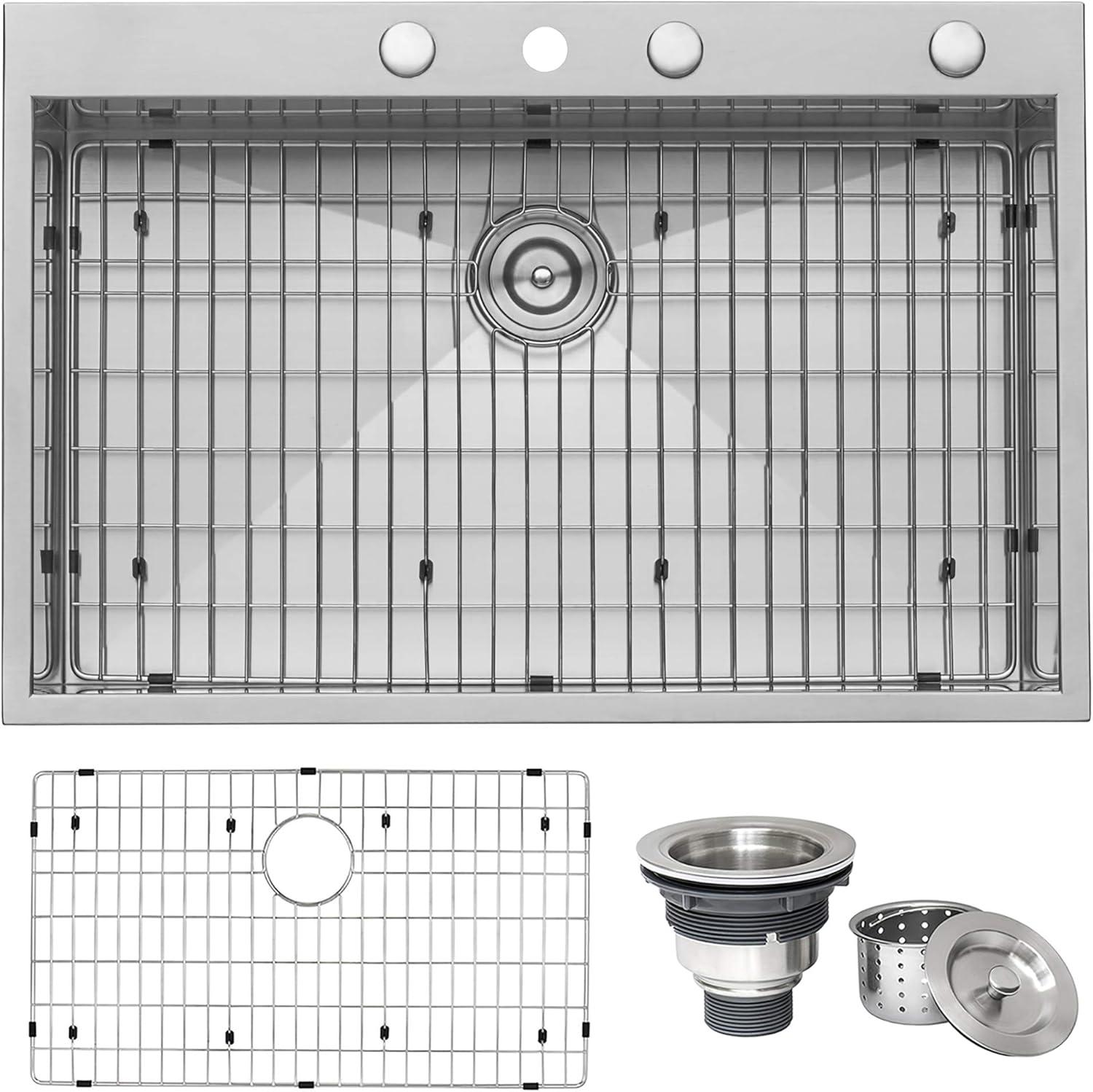 Ruvati 33 x 22 Inch Stainless Steel Drop-In Kitchen Sink