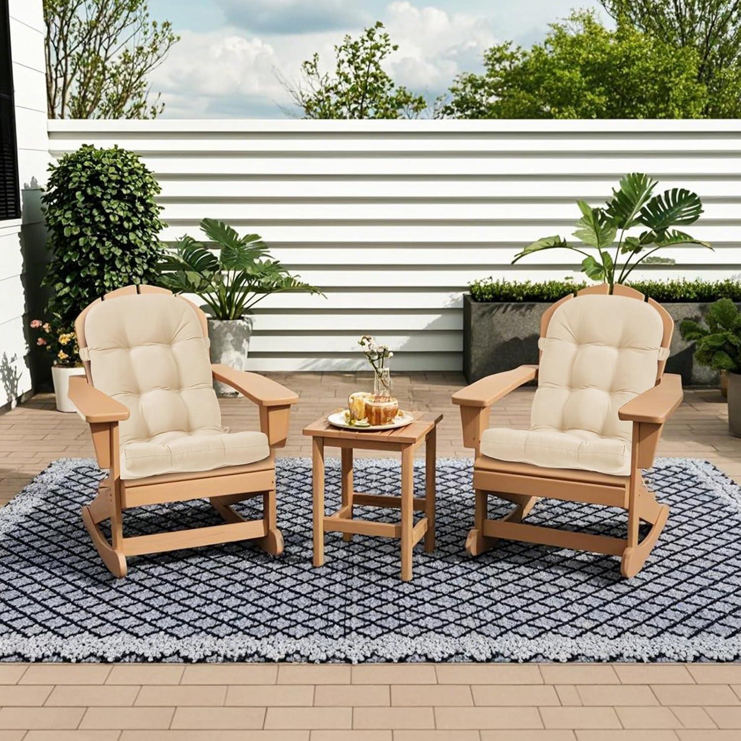 Crestlive Products Adirondack Style Patio Outdoor Chair Cushion for Adirondack Chair or Lounge Rocking Chair - See picture 2-Piece Set, Navy Blue