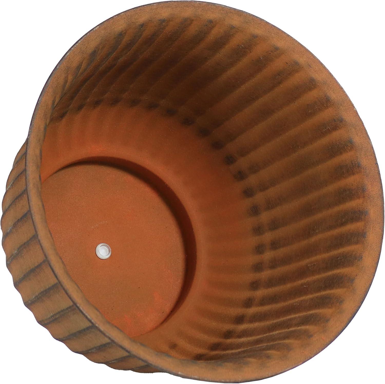 Sunnydaze Carlotta Metal Planter - 14.75 in - Matte Brown - Set of 2