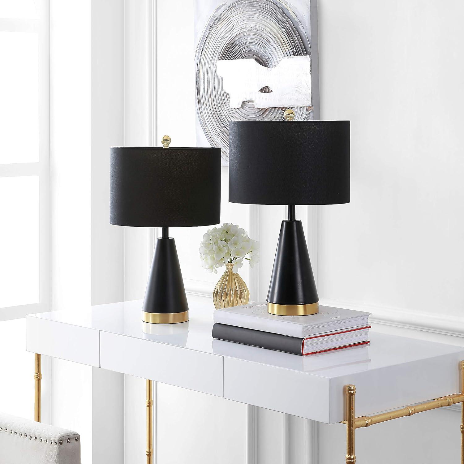 Penla Table Lamp (Set of 2) - Black/Brass Gold - Safavieh.