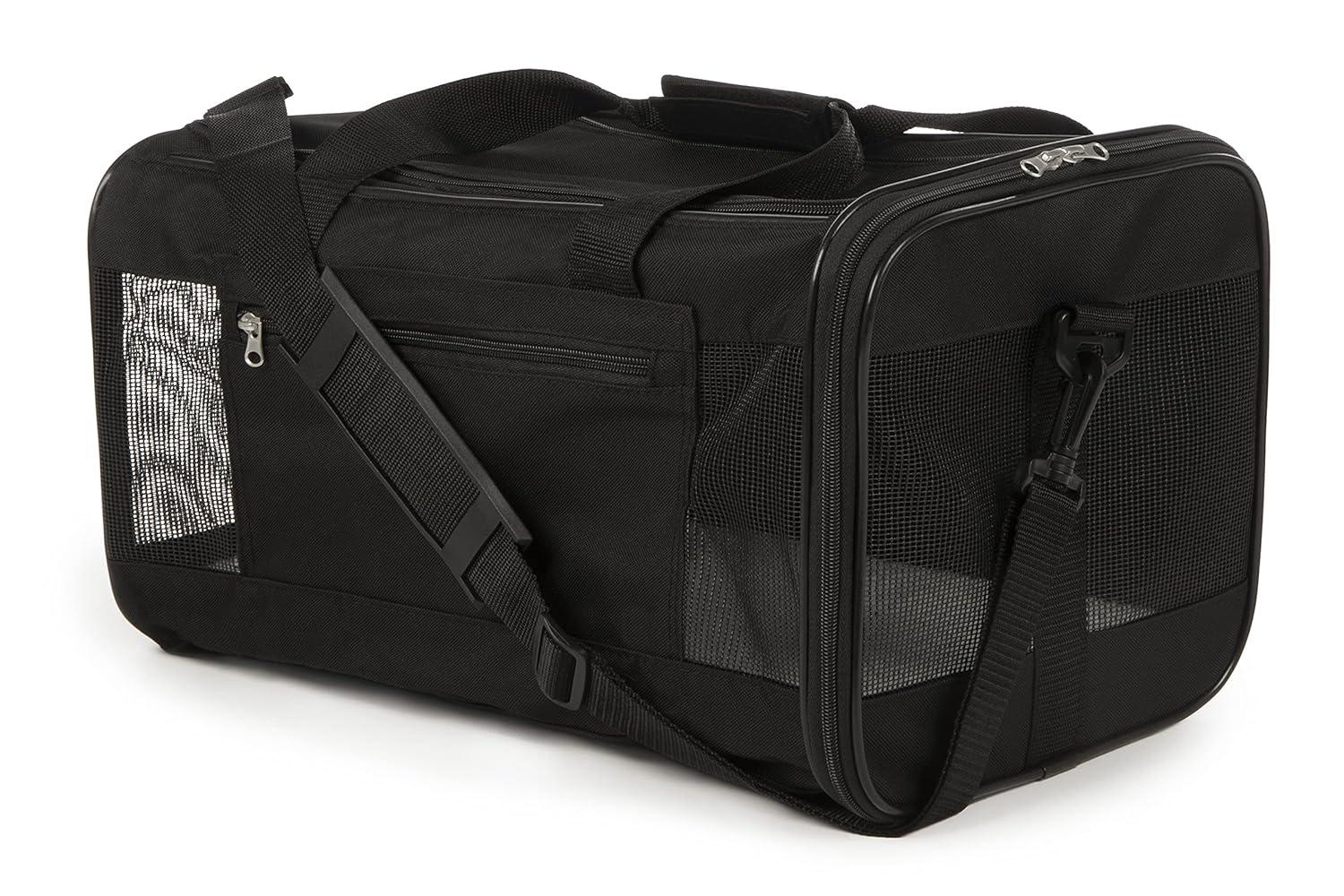 TrustyPup Easy Explorer Medium Guaranteed On-Board Travel Pet Carrier, Black, 16 lb Limit