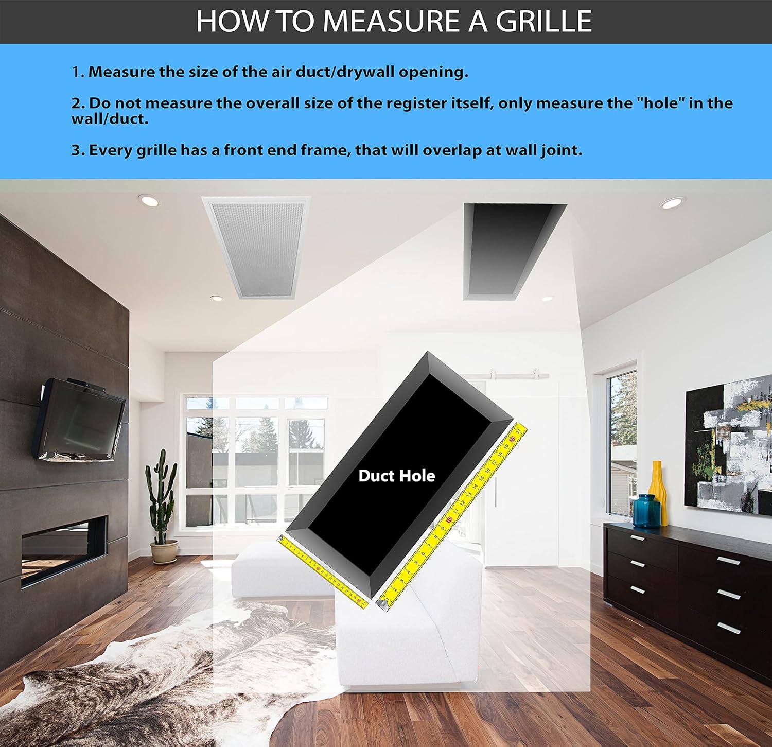 8w X 4"h Never Rust Plastic 2-Way-Vertical Air Supply Register - HVAC Vent Duct Grille - Off White [Outer Dimensions: 9.75"w X 5.75"h]