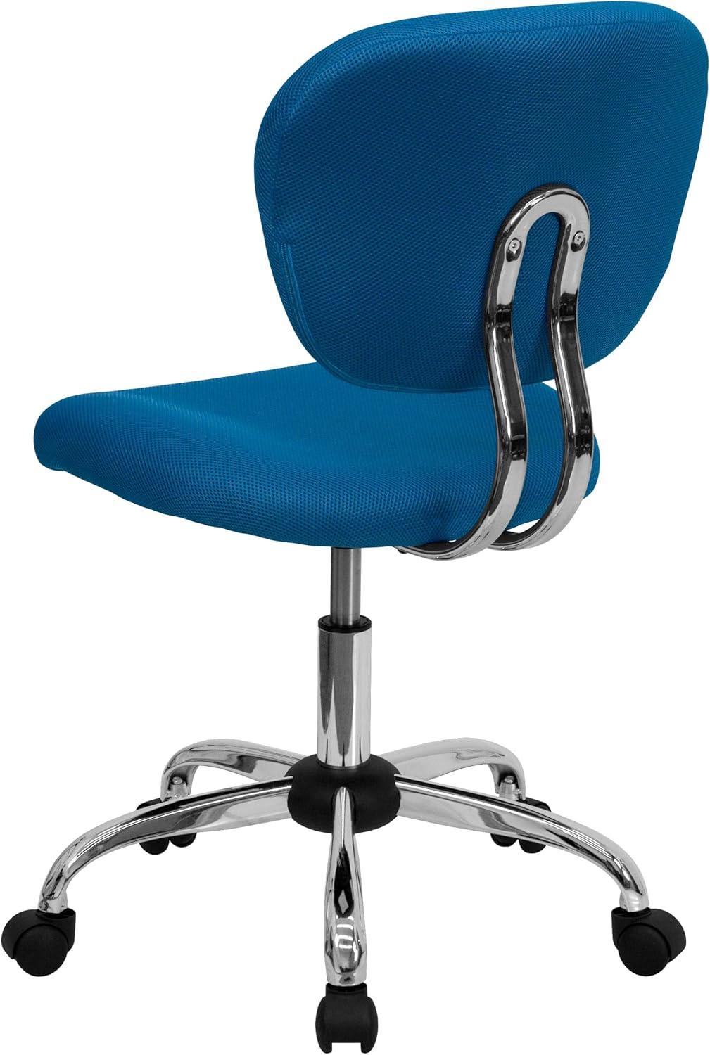 Turquoise Mesh Mid-Back Ergonomic Swivel Task Chair