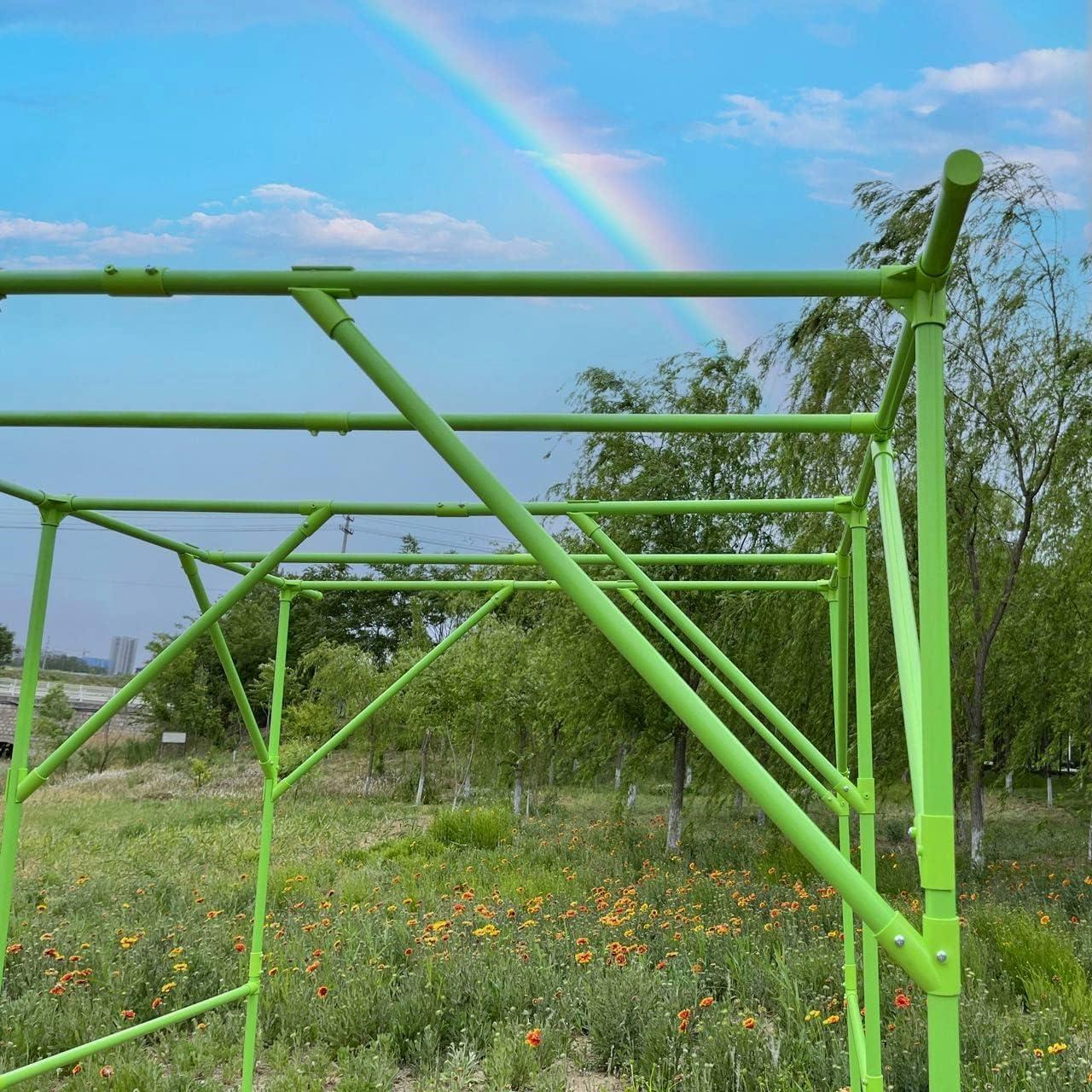 OUTOUR Large Grape Vine Support Arch Arbor Gazebo Trellis Rack Pergola 118'' L x 79'' W x 90.5'' H Plastic-Coated Metal Large Cane Frame for Vineyard Outdoor Patio Lawn Yard Garden Decoration White