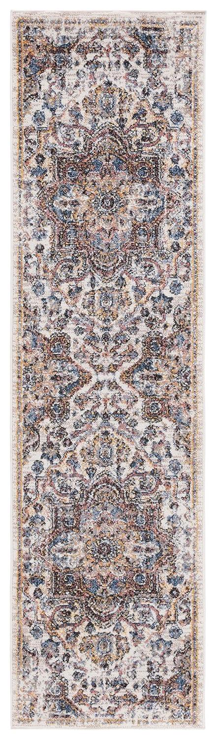 Astoria ASA402 Power Loomed Indoor Area Rug - Ivory/Blue Rust - 9'x12' - Safavieh