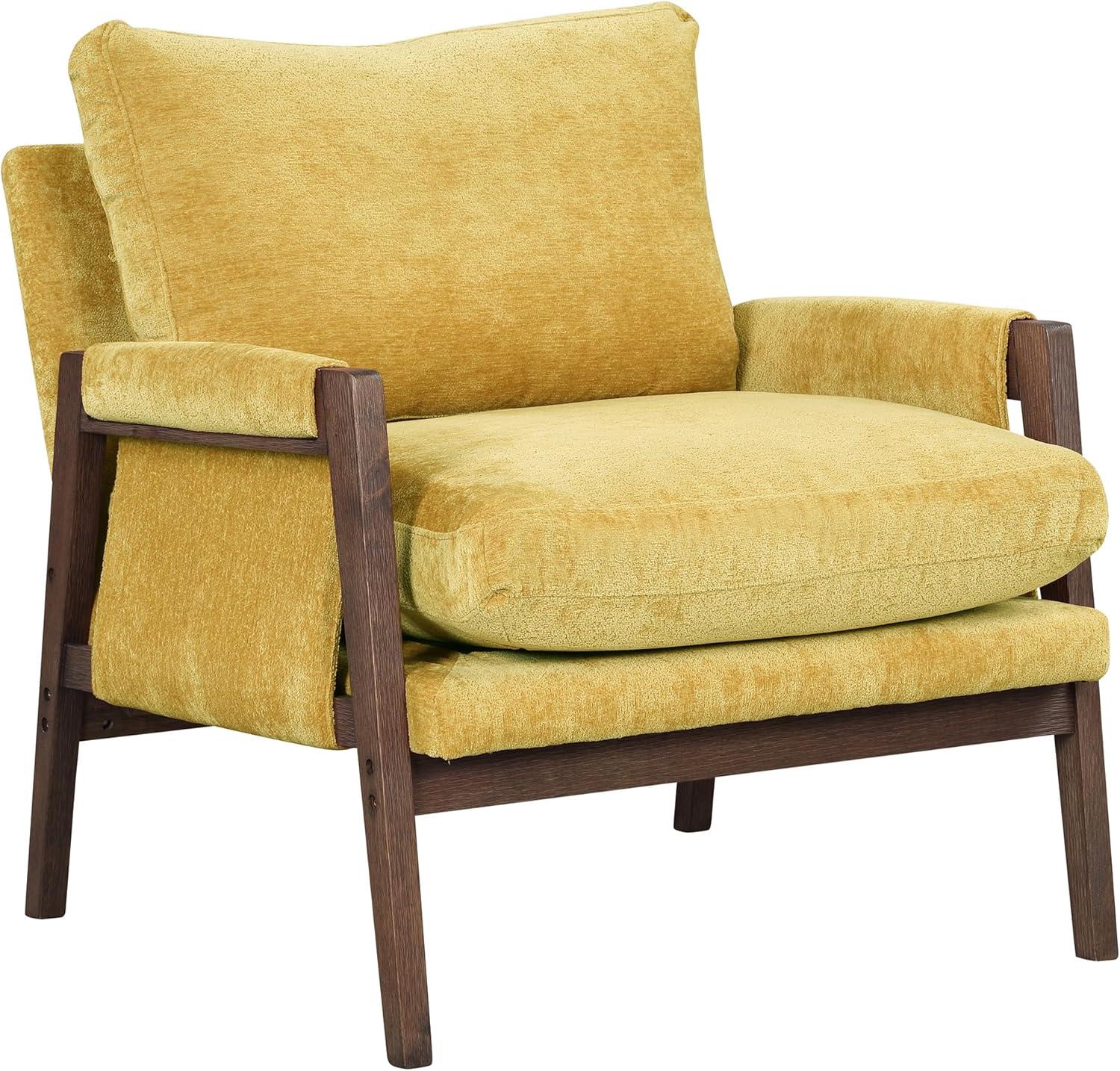 Roundhill Furniture Kelly Mid-Century Modern Velvet Accent Armchair