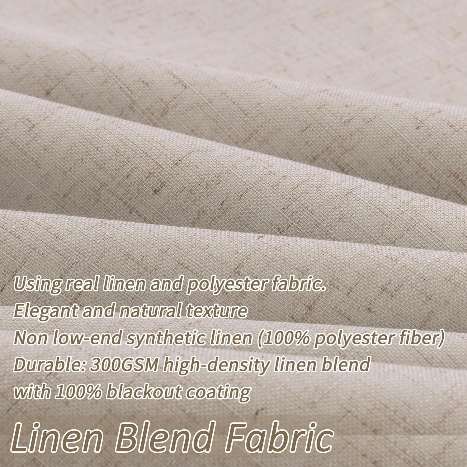 Hokku Designs Warm Taupe Curtain 96 Inches Long For Bedroom/Living Room Thermal Insulated Blackout Back Tab And Rod Pocket Dining Room Curtains Drapes 2 Panels - Taupe Tan,W52 X L96