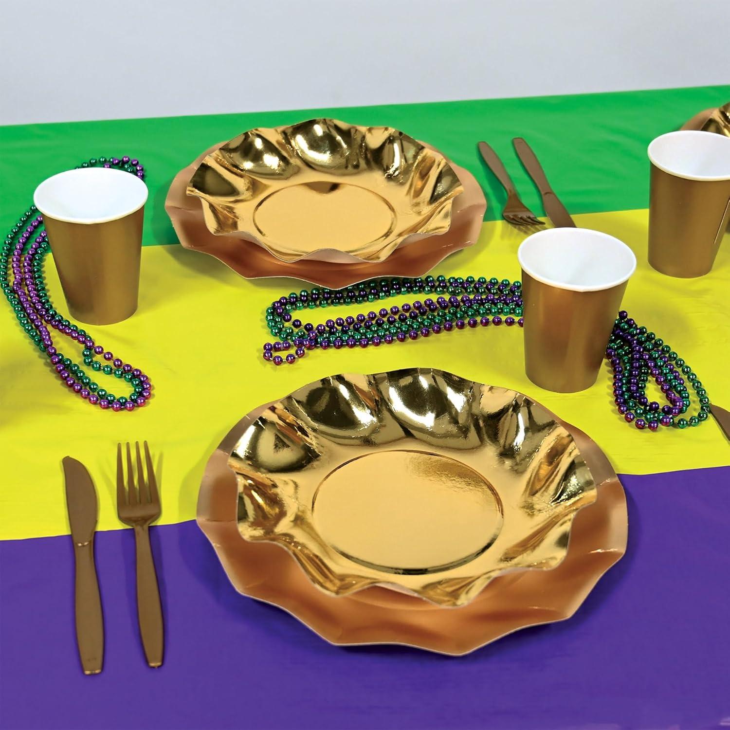 Beistle Mardi Gras Table Roll, 40" x 100', (1/Pkg) Multicolored