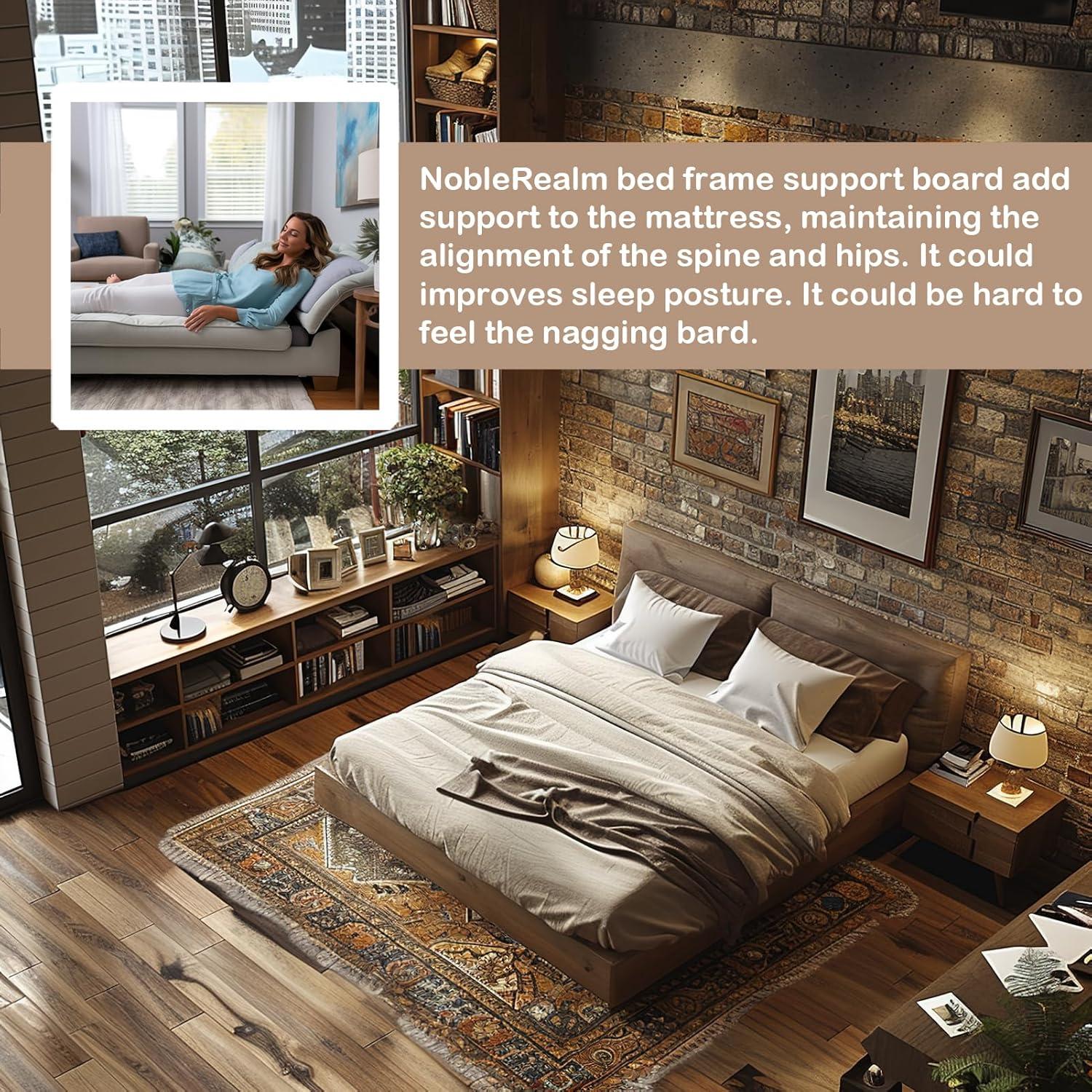 NobleRealm® Bunkie Board | Bed Boards for Under | Full Bed Support Board for Full Size Bed | Slats for Under Mattress Support | Easy Setup (46'x 76' Full Covered Full Size)