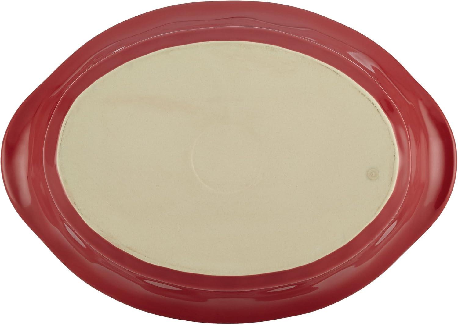 Rachael Ray Cucina Stoneware 2-Quart Oval Baker, Pumpkin Orange