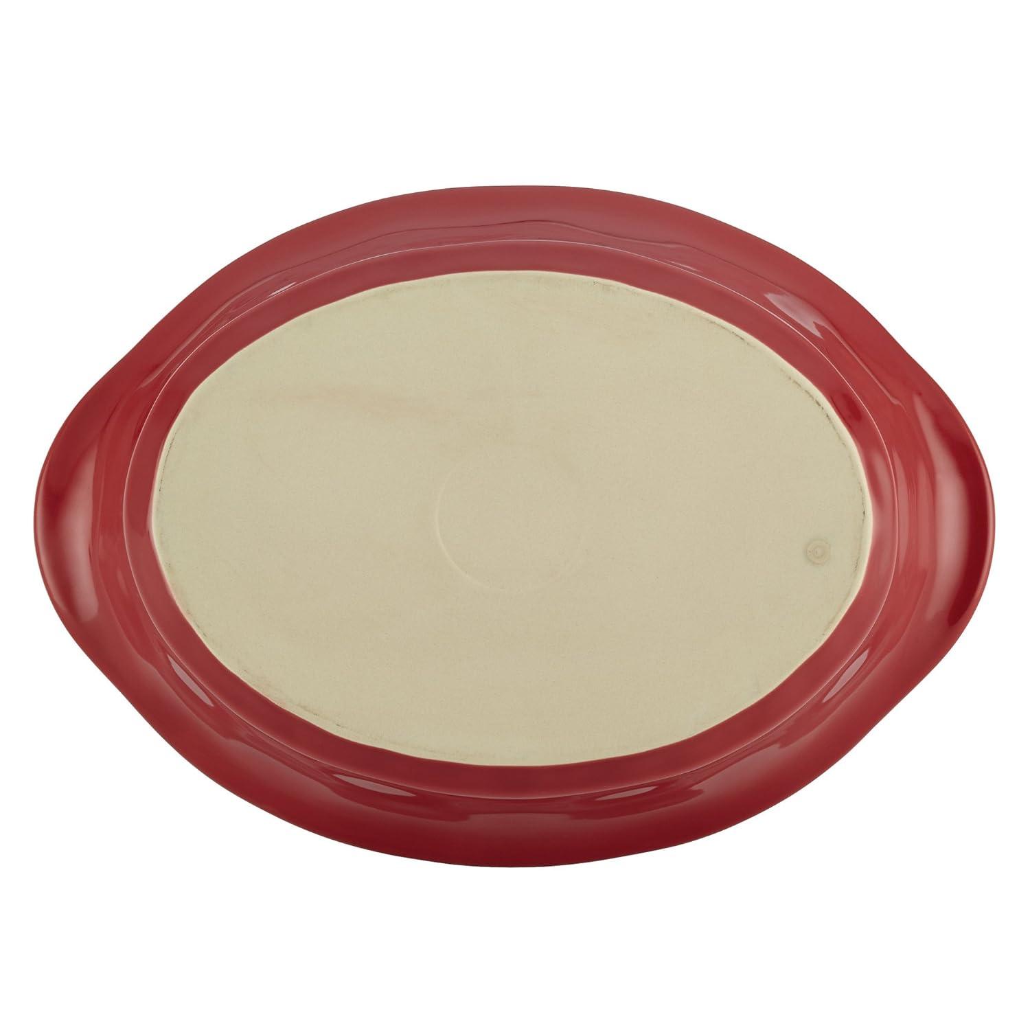Rachael Ray Cucina Stoneware 2-Quart Oval Baker, Pumpkin Orange