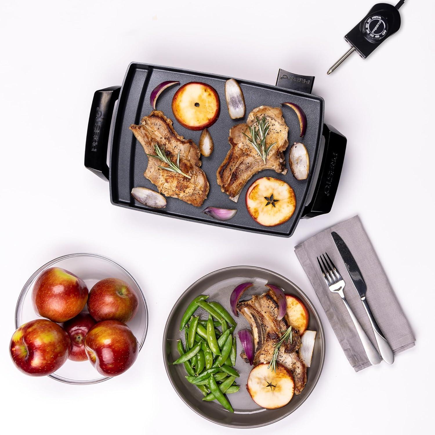 Compact Black Ceramic Nonstick Electric Griddle