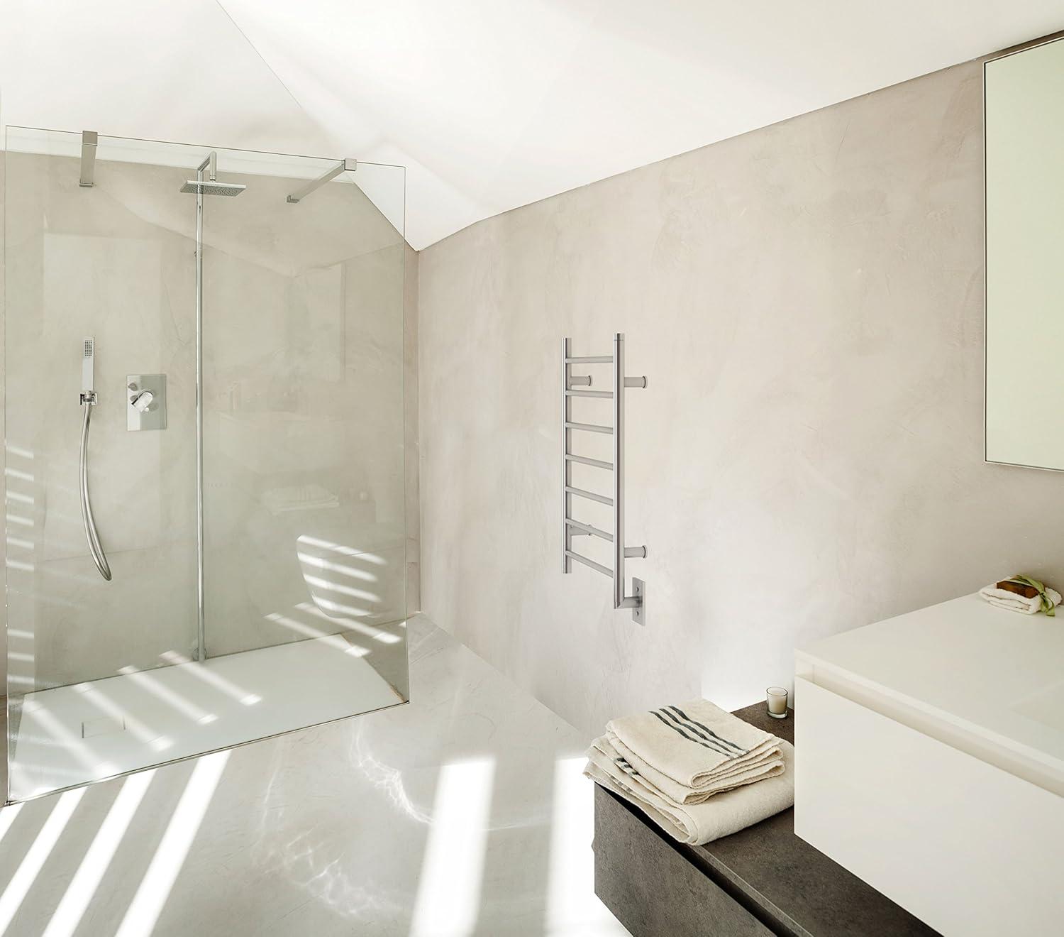 Ancona AN-5327 Comfort 7 7-Bar Wall Mount Hardwired Towel Warmer in Brushed Stainless Steel