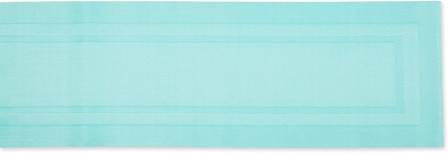 Aqua PVC Doubleframe Table Runner 14x72