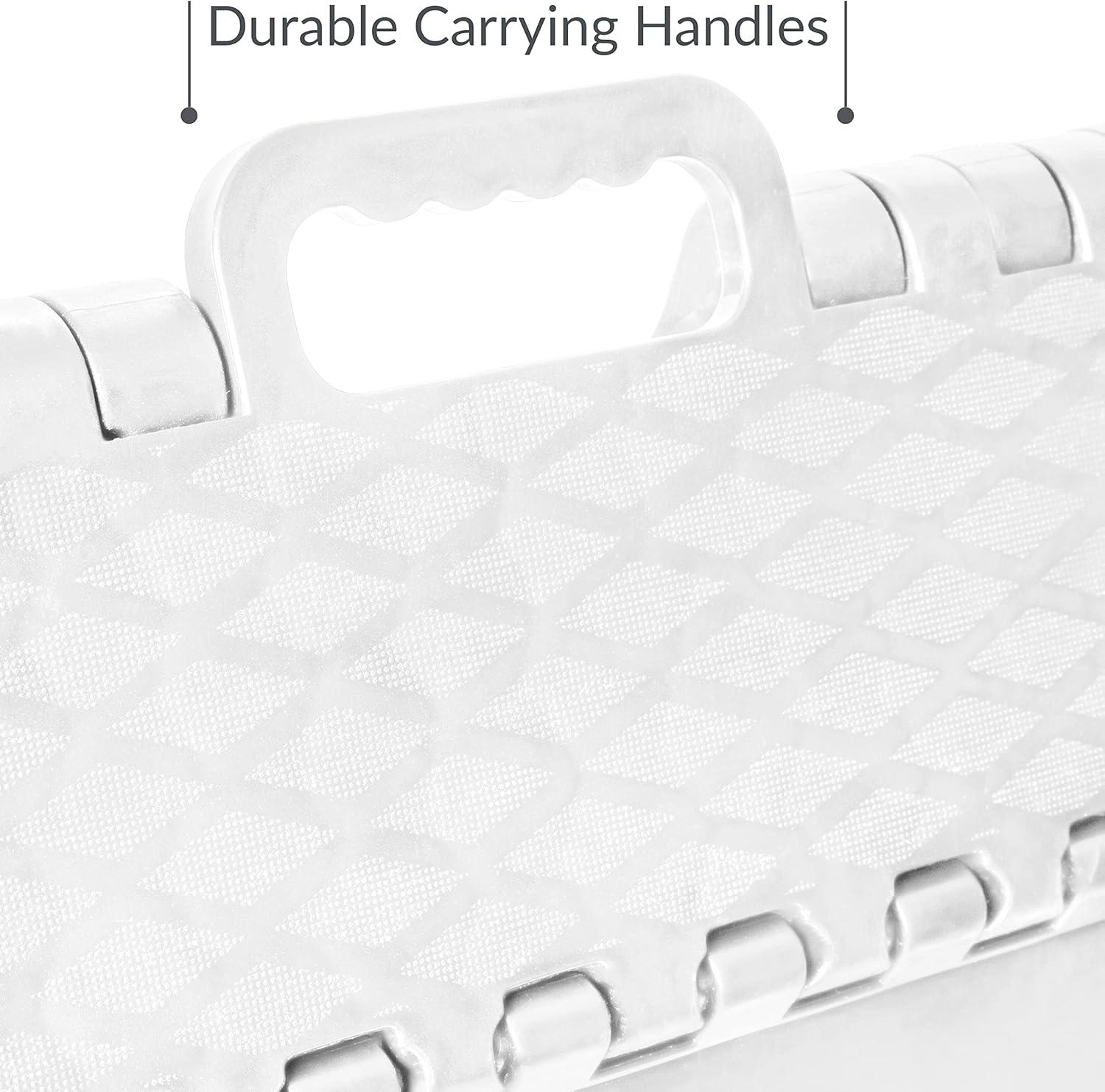 Simplify 12" Plastic Folding Single Step Stool in White