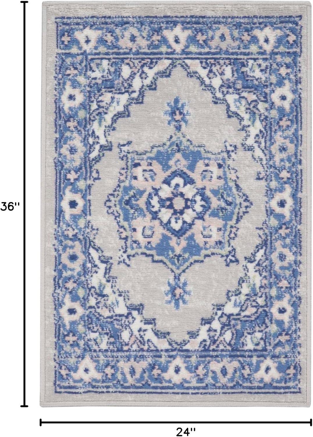Nourison Whimsicle WHS03 Indoor only Area Rug - Grey Blue 2' x 6'