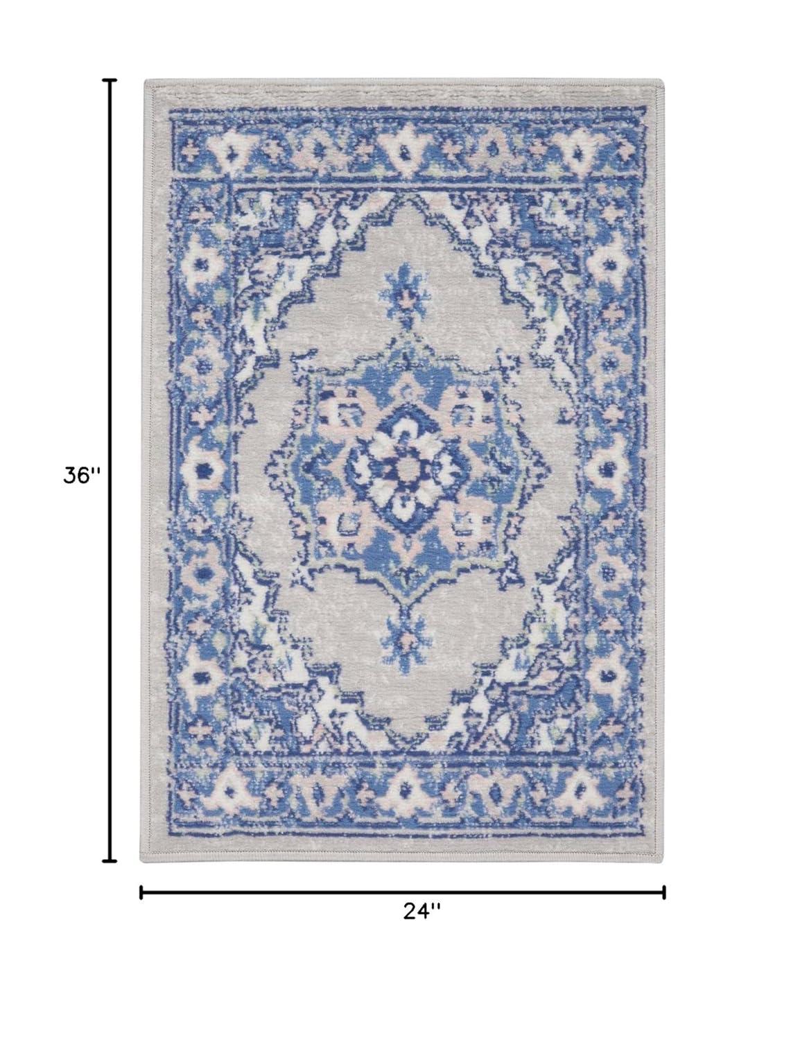 Nourison Whimsicle WHS03 Indoor only Area Rug - Grey Blue 2' x 6'