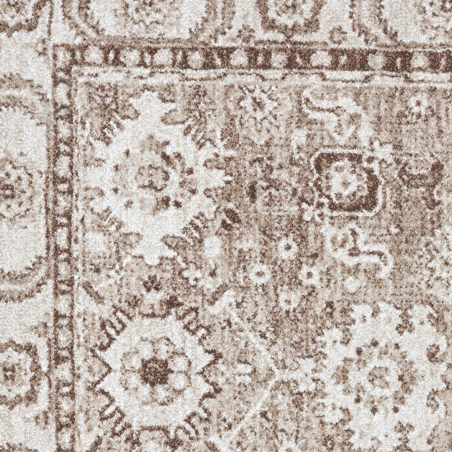 Antique Taupe Persian-Inspired 5'3" x 7'6" Synthetic Area Rug