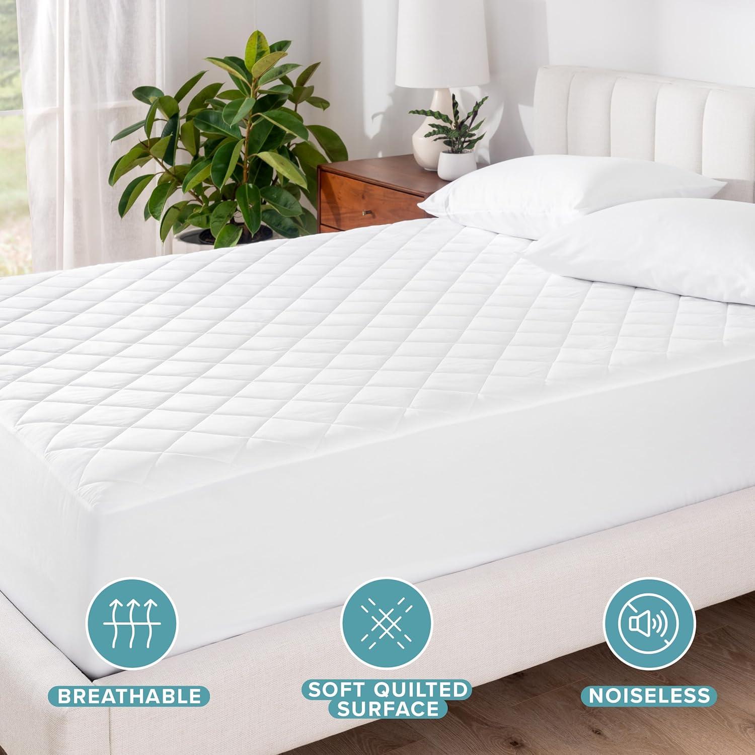 Bare Home Waterproof Quilted Mattress Pad
