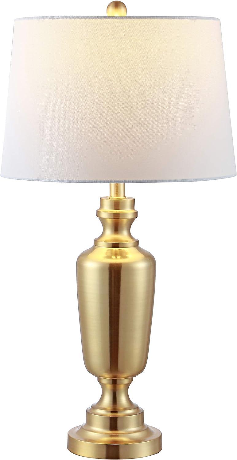 Ezra Brass and White Iron 28" Table Lamp