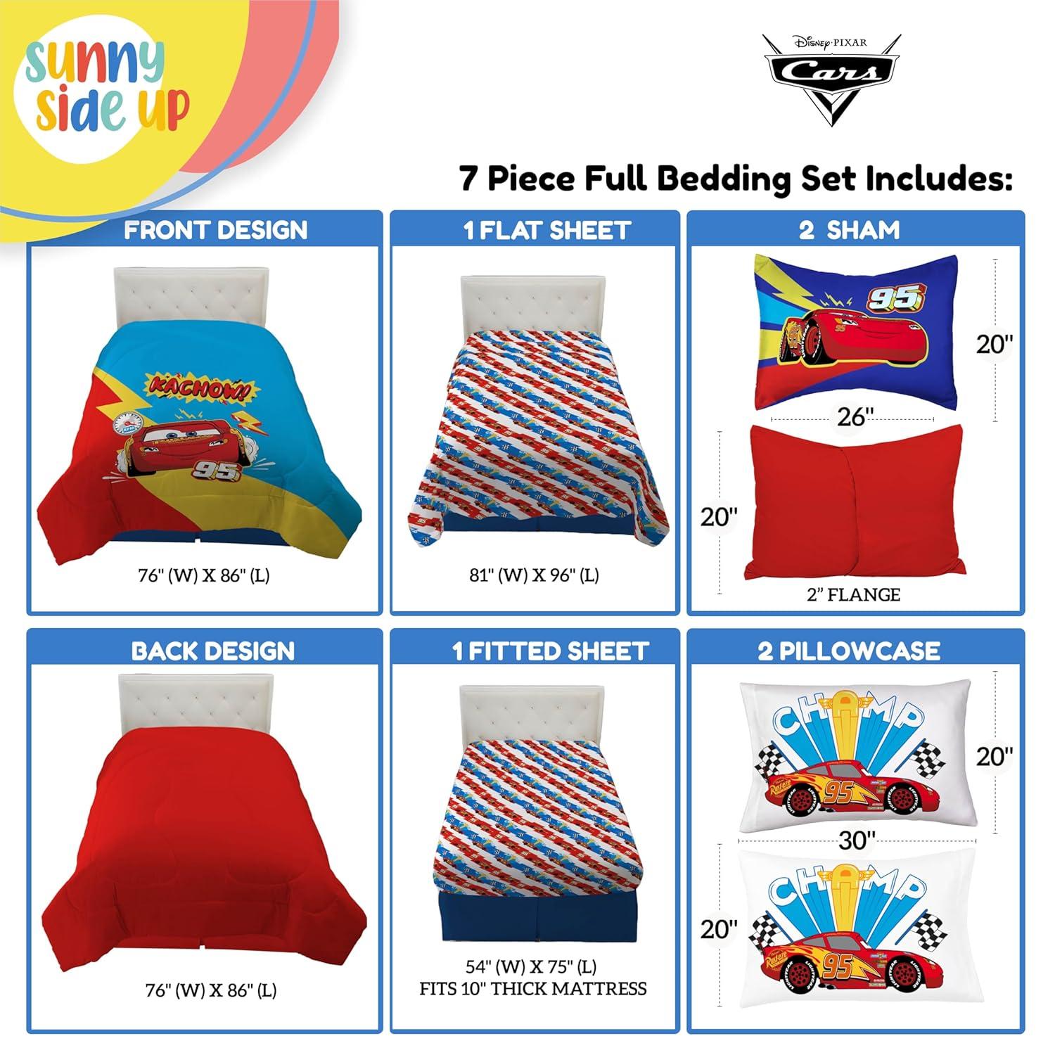 Sunny Side Up Disney Pixar Cars Bed Set with Sham