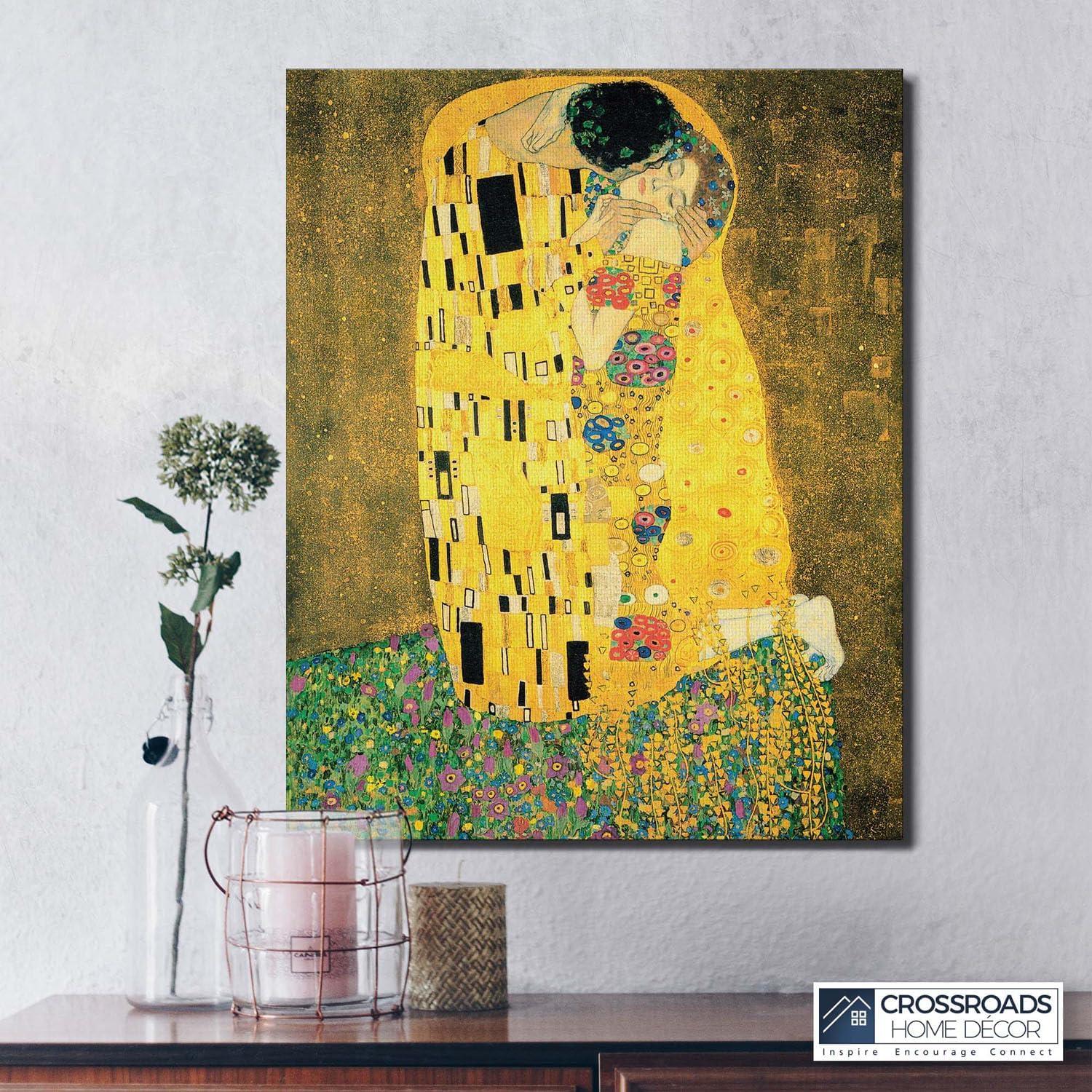 Gustav Klimt Wall Art, The Kiss Canvas Print, Klimt the Kiss, Fine Art, Famous Oil Paintings, The Kiss Art Canvas, Ready To Hang for Living Room Home Wall Décor 16x20