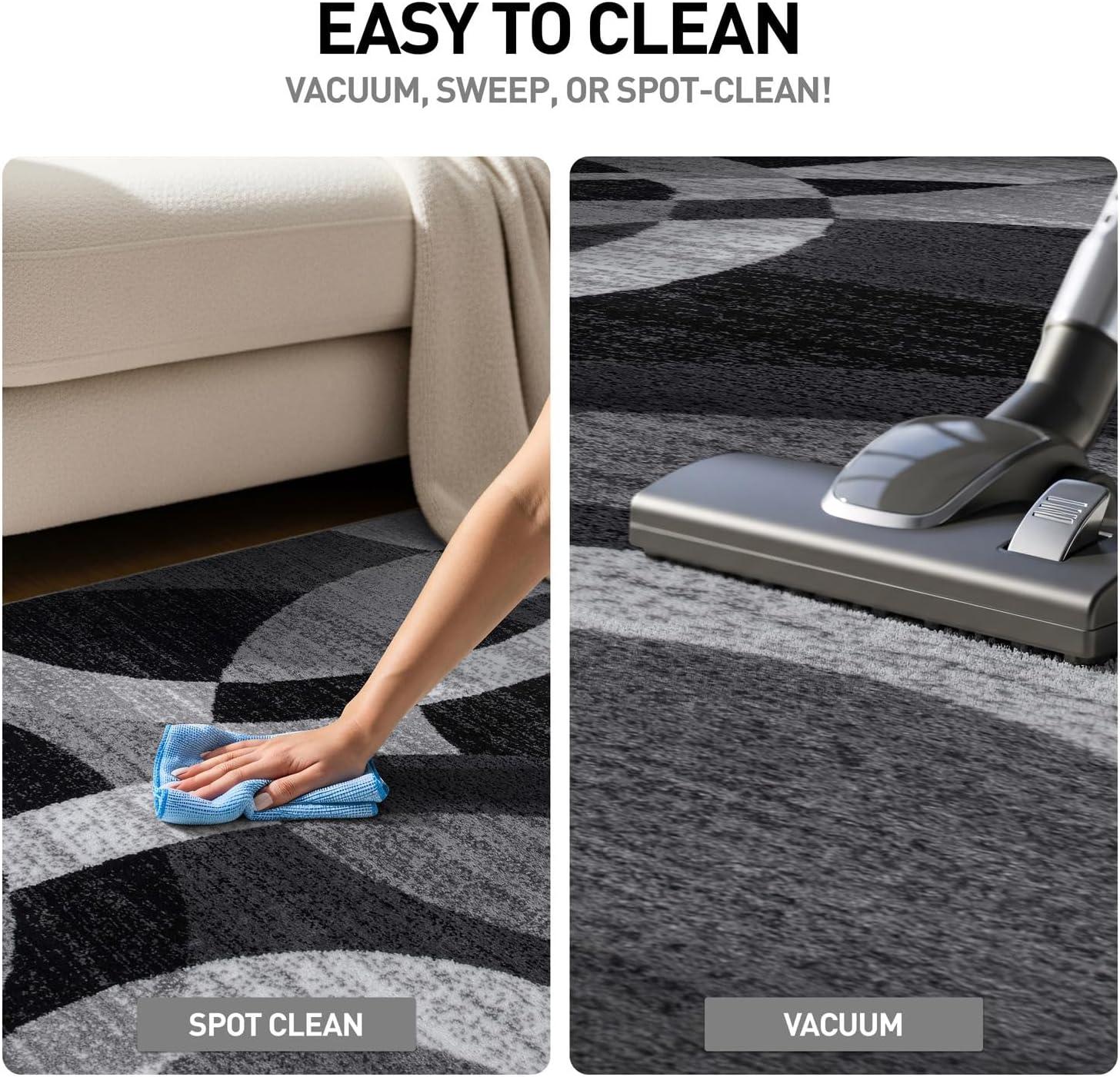 World Rug Gallery Geometric Circles Area Rug - Gray 2'7"x8'