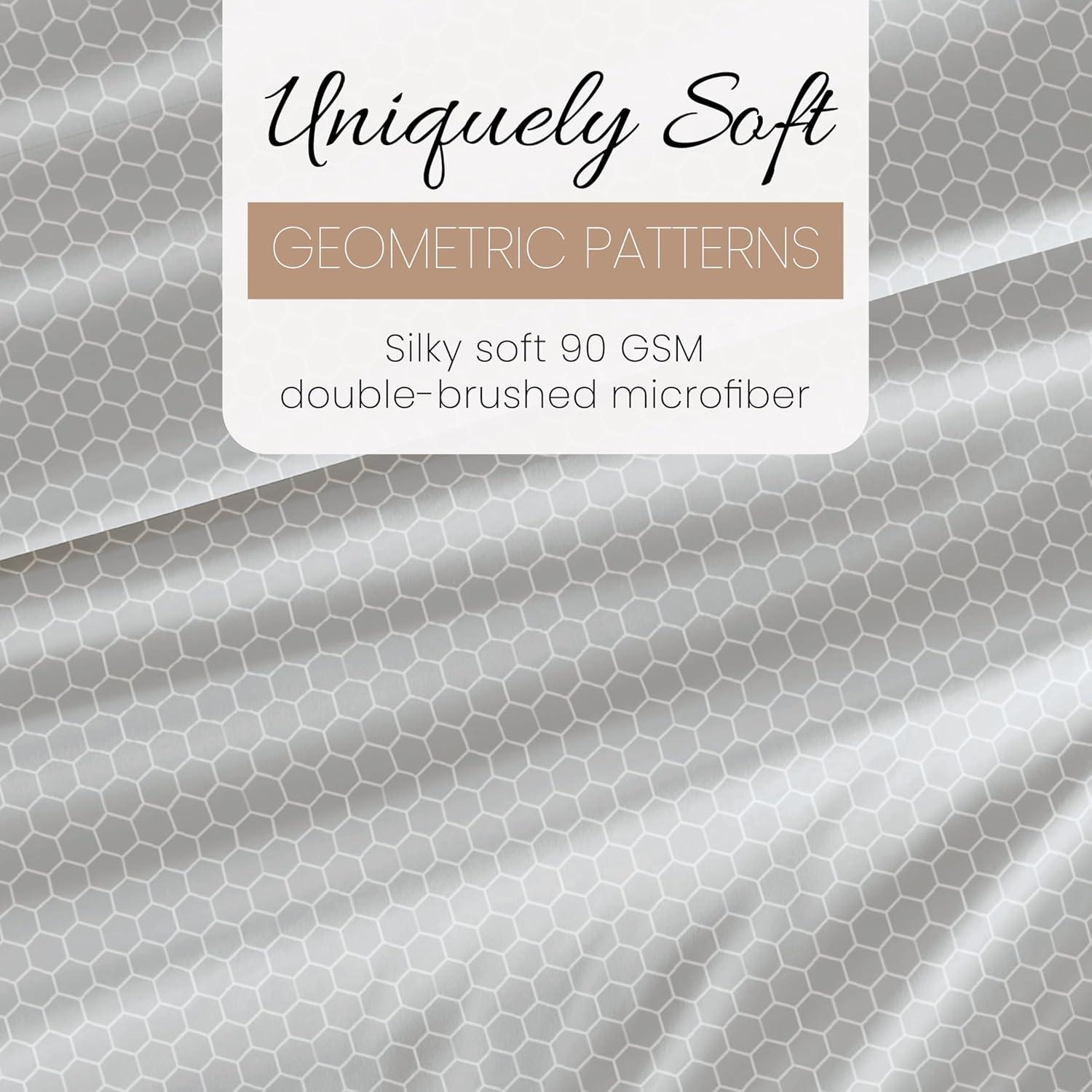 Gray Chevron Full Size Microfiber Bedding Set