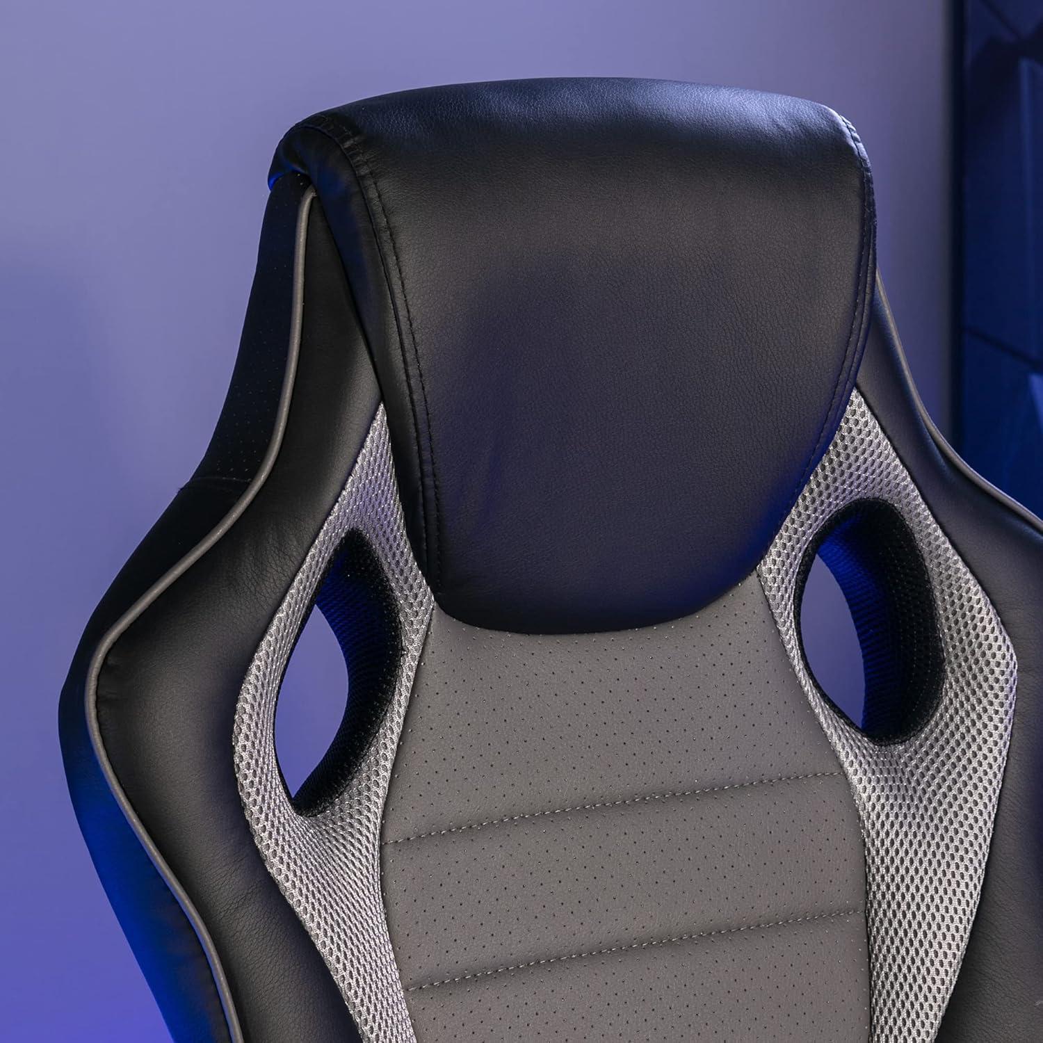 X Rocker Rogue 2.0 Bluetooth PC Chair, Gray, 25.6 x 23.62 x 43.5