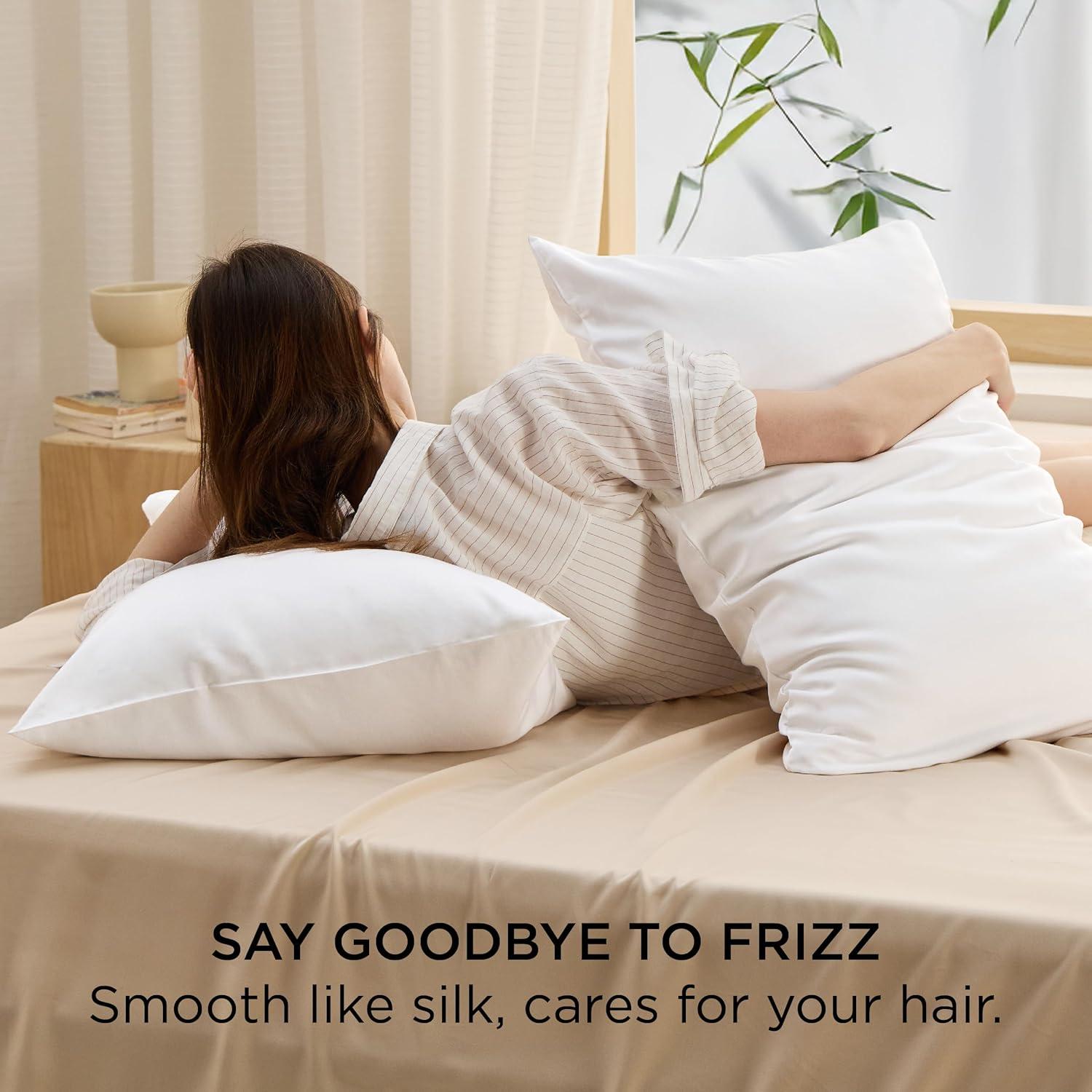 Bedsure Bedsure Pillow Cases Queen Size Set Of 2 - Polyester & Rayon Derived From Bamboo Cooling Pillowcase, Breathable, Soft And Wrinkle-Free Pillow Covers With Envelope Closure, Gifts, 20X30 Inches