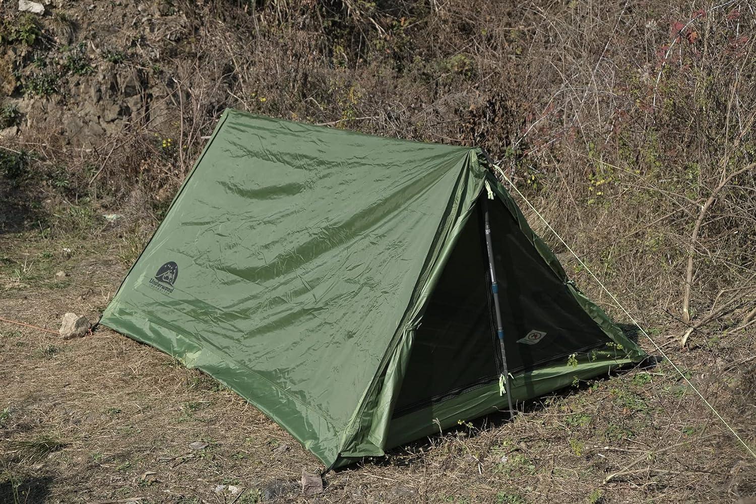 Green Ultralight A-Frame 2-Person Waterproof Camping Tent