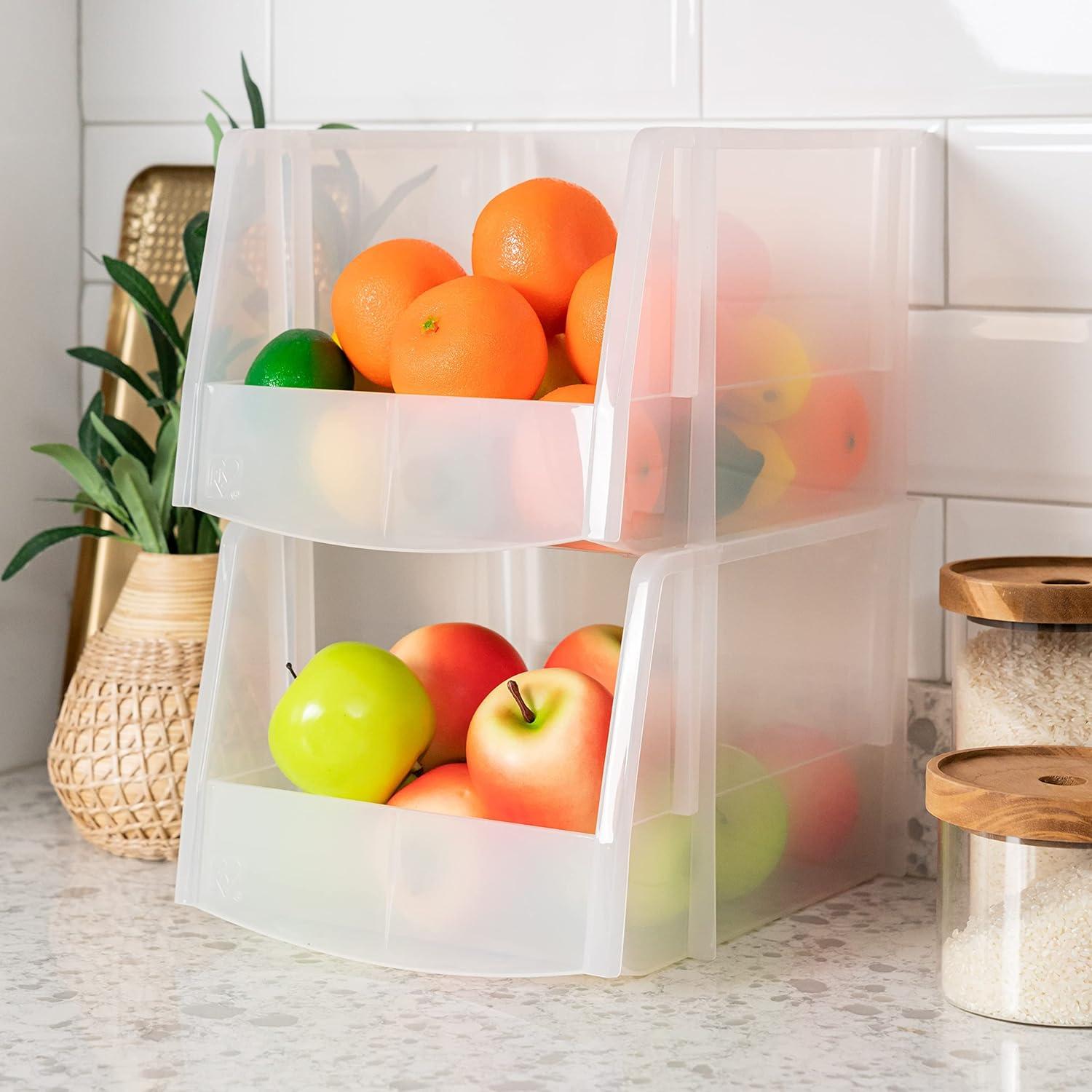 IRIS USA Stackable Plastic Food Storage Bin