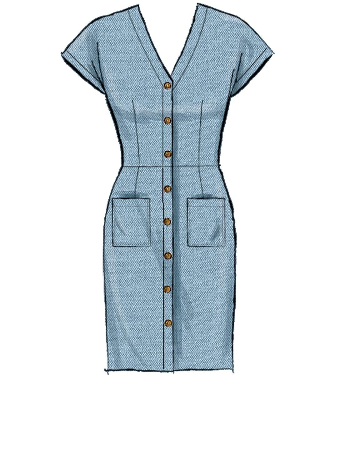 McCall's Patterns McCall's Women's Petite Belt and Button Up Dress, Sizes 6-14 Sewing Pattern, White