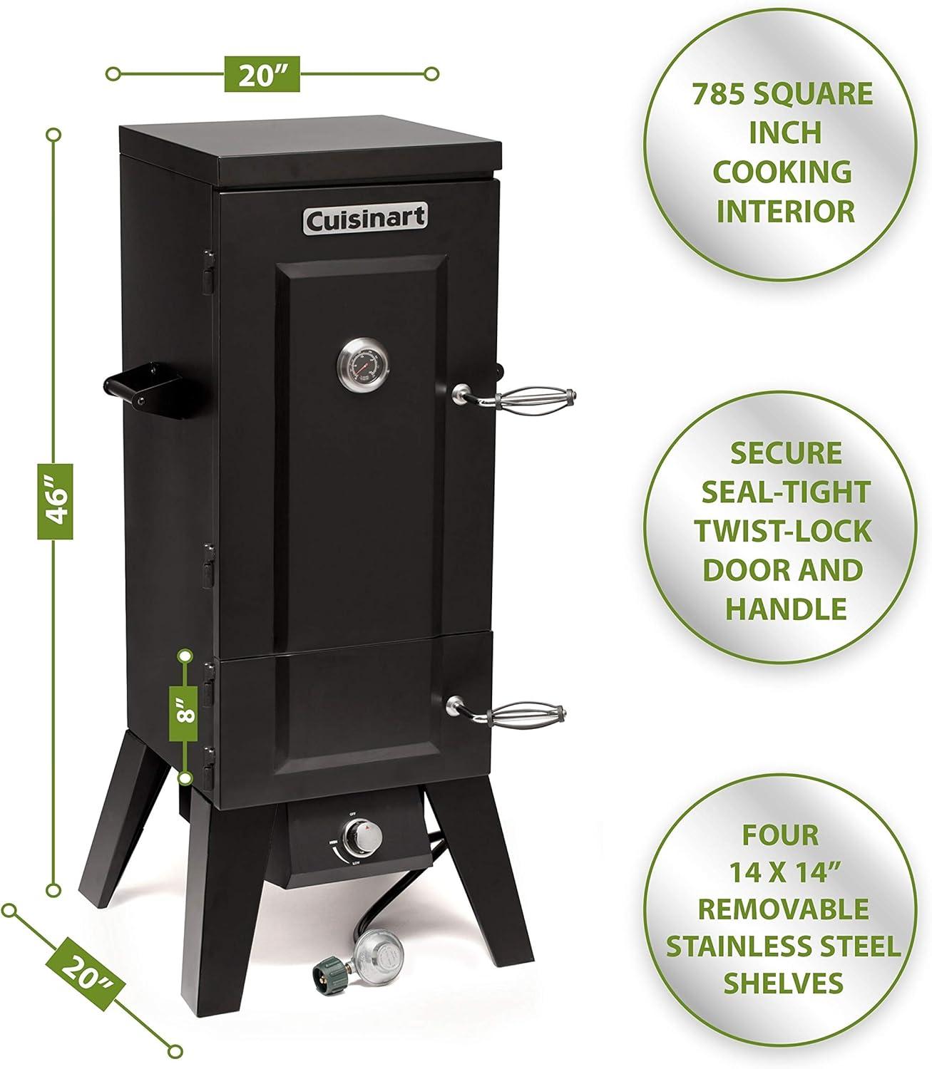 Cuisinart 36" Black Stainless Steel Vertical Gas Smoker