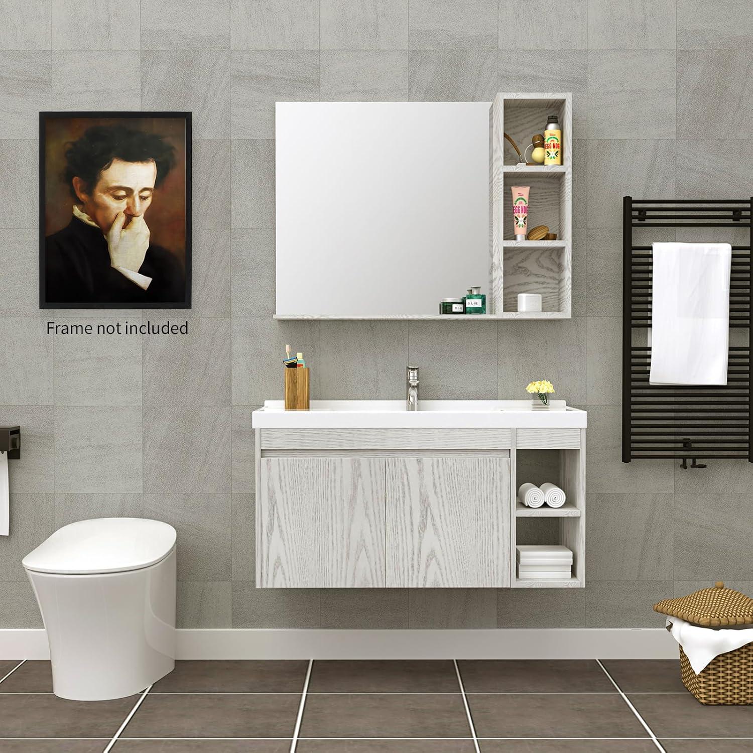 JDNWKBBS Funny Bathroom Canvas Wall Art Humorous Classical Oil Painting Man Covering Nose Posters Vintage Toilet Pictures Prints Rustic Farmhouse Wall Decor for Bathroom Restroom 12x16in Unframed