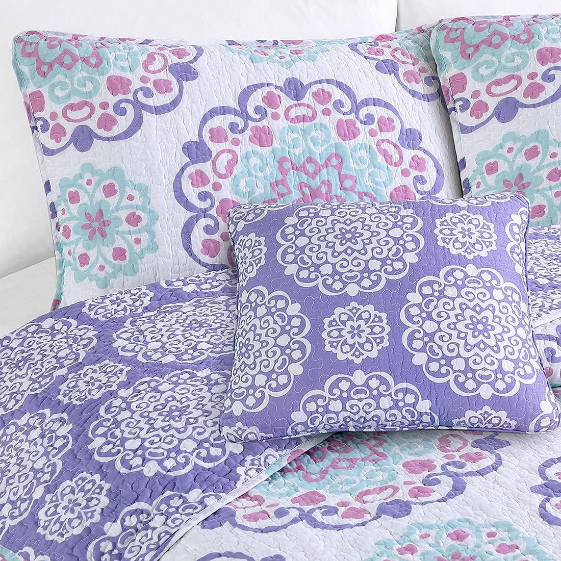 Alex + Bella ALEX + BELLA Vivian Purple reversible Cotton Quilt Set