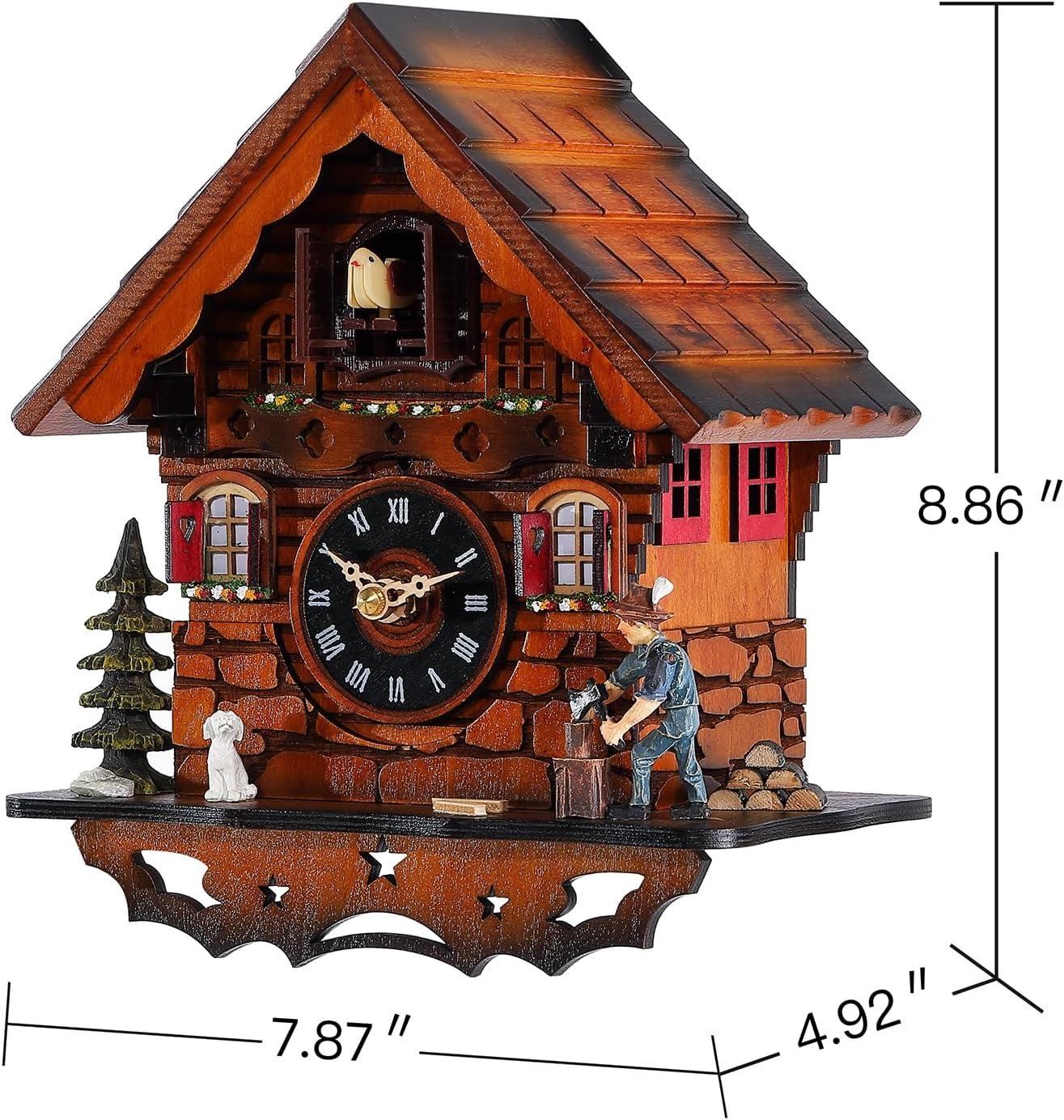 Traditional Wooden Black Forest Cuckoo Clock with Pendulum