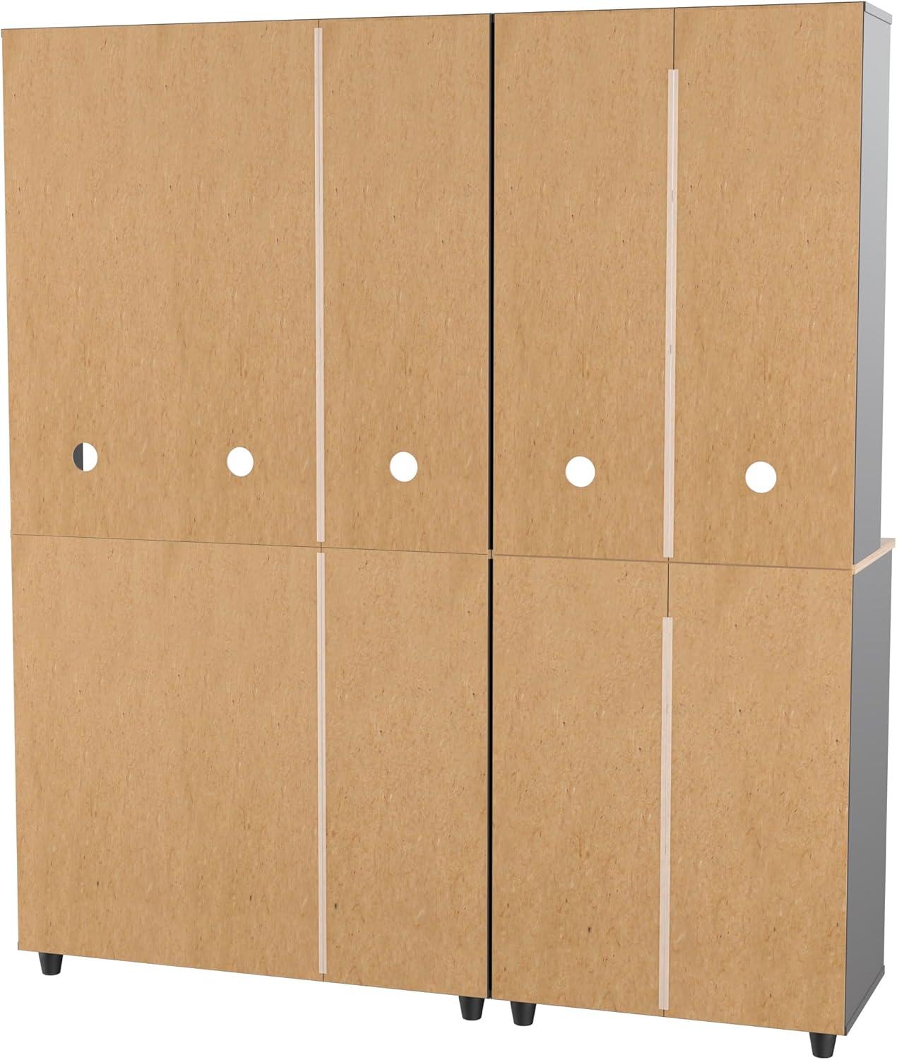 Freestanding Gray Utility Storage Cabinet with Adjustable Shelves