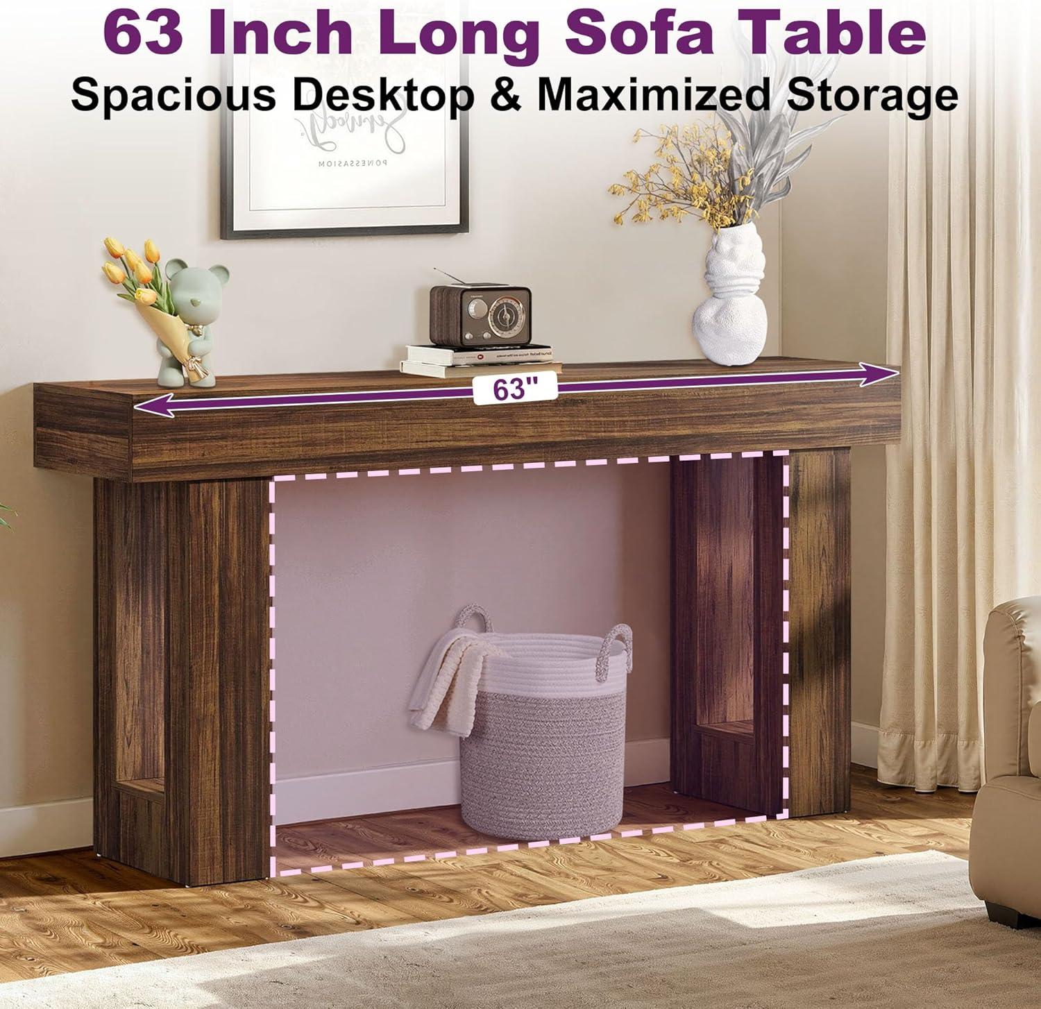 Millwood Pines 63 Inch Long Console Table Farmhouse Sofa Table