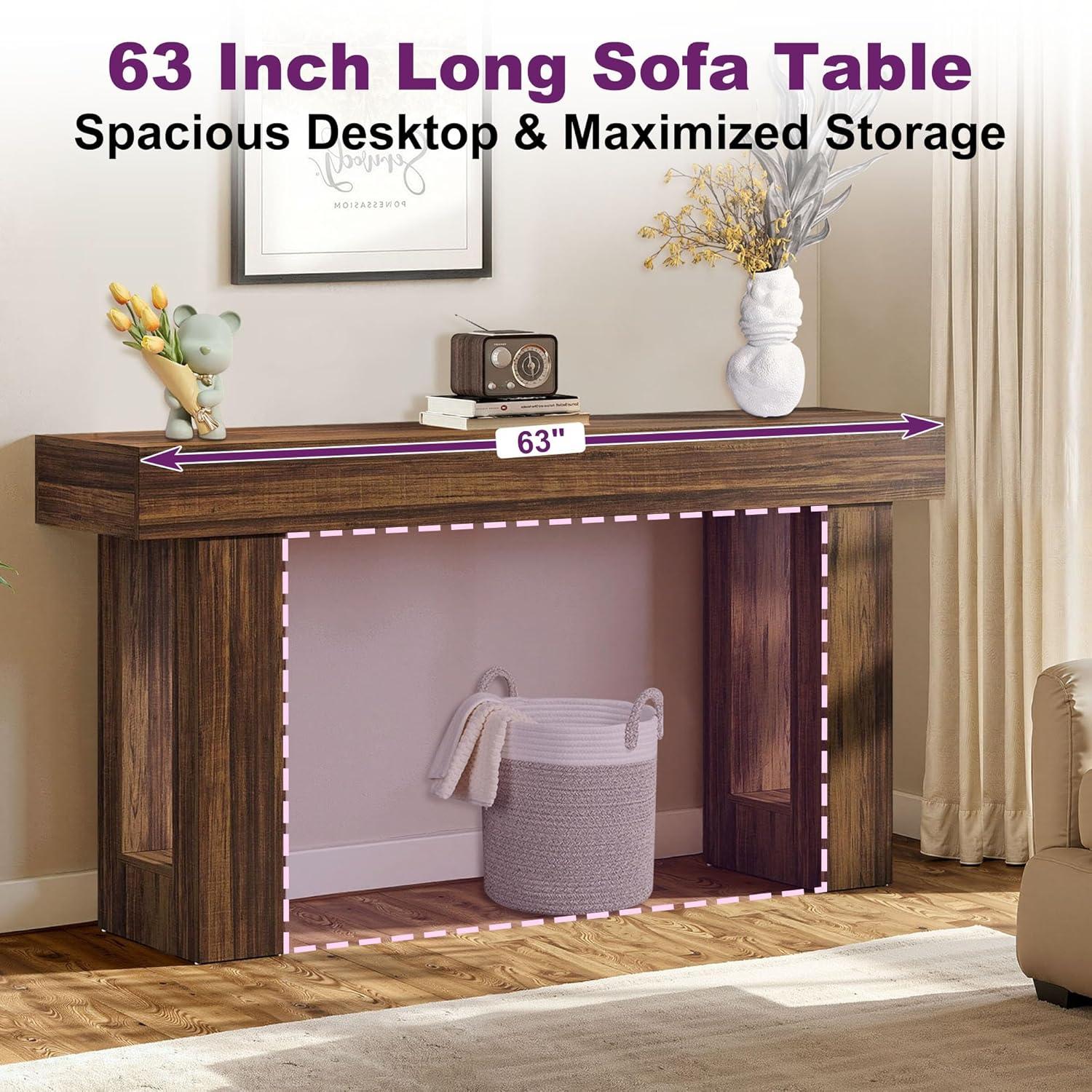 Millwood Pines 63 Inch Long Console Table Farmhouse Sofa Table