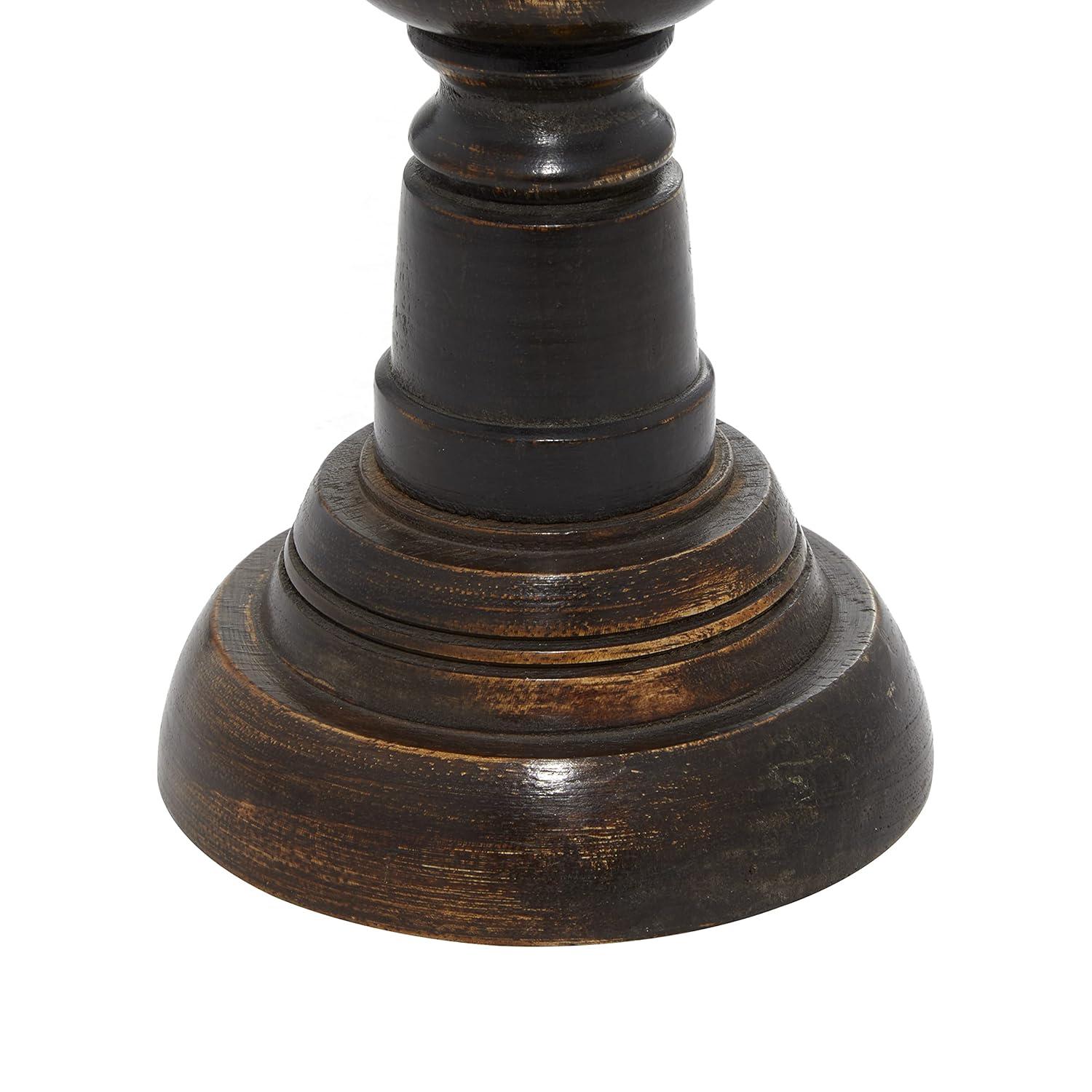 3 Piece Wood Tabletop Candlestick Set