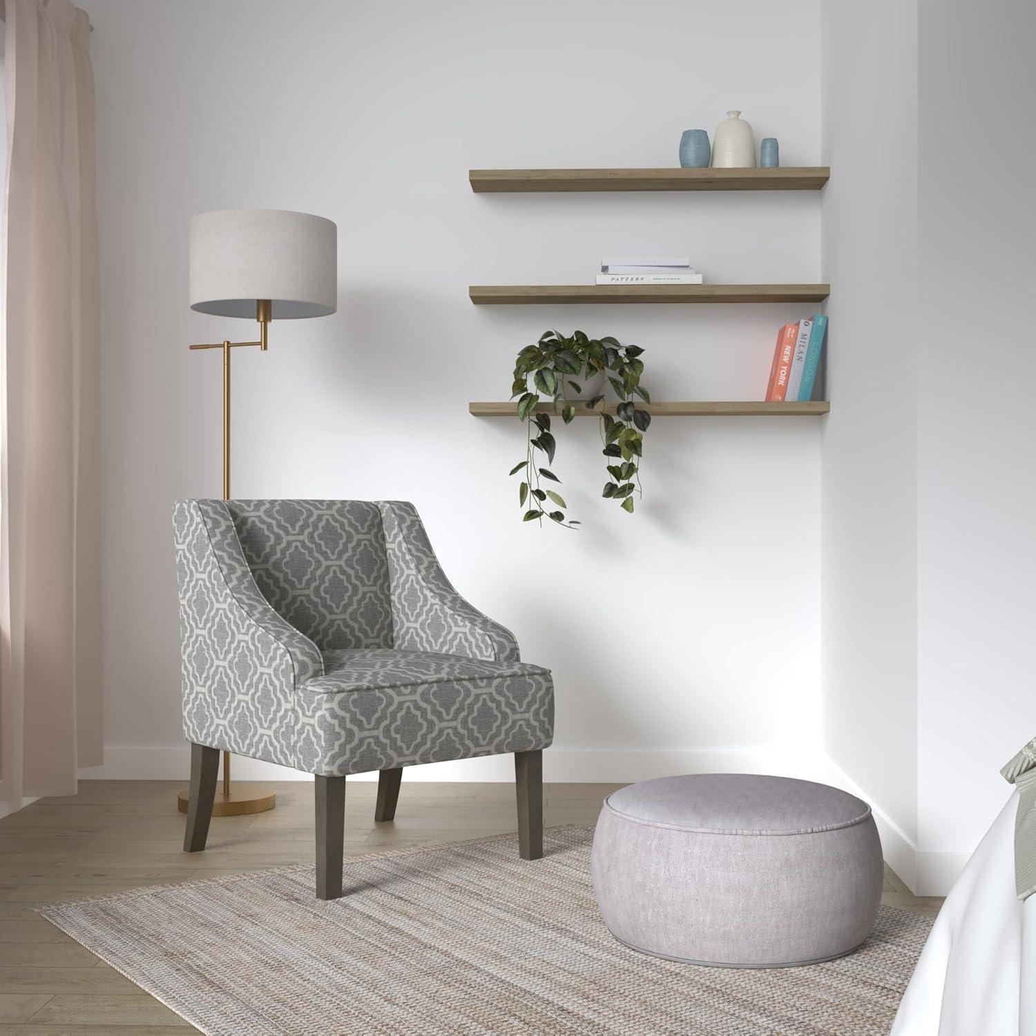 Classic Swoop Accent Armchair Brindle Gray- HomePop