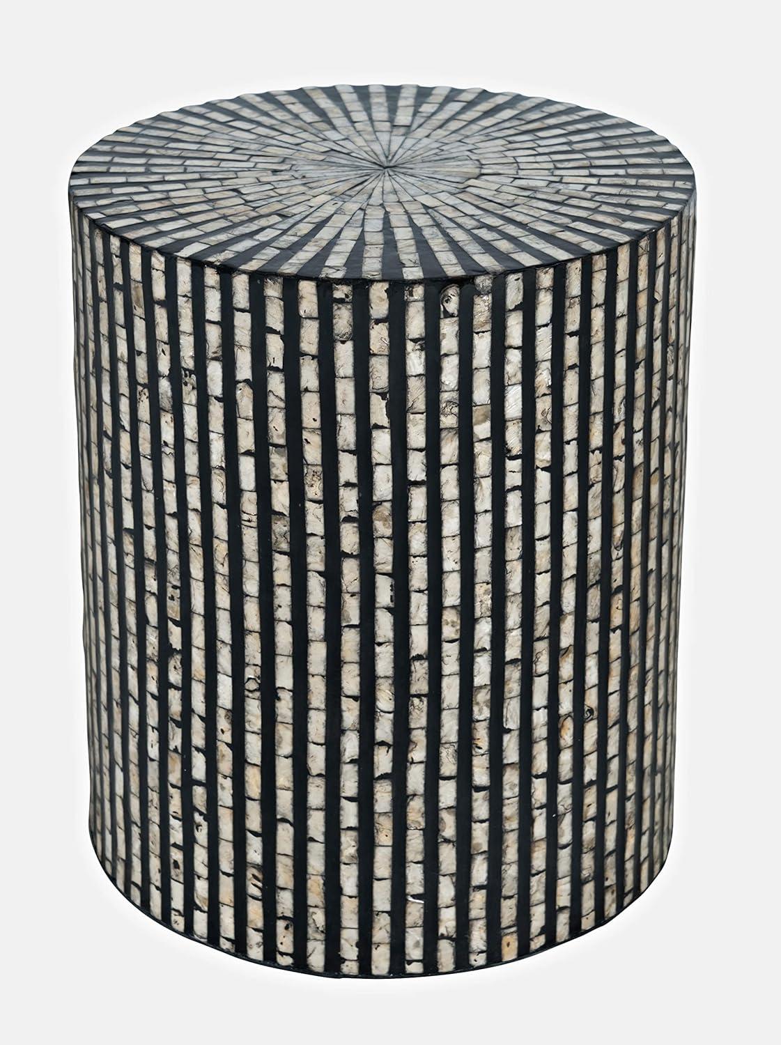 Global Archive Handcrafted Capiz Shell Terrazzo Modern Accent End Table