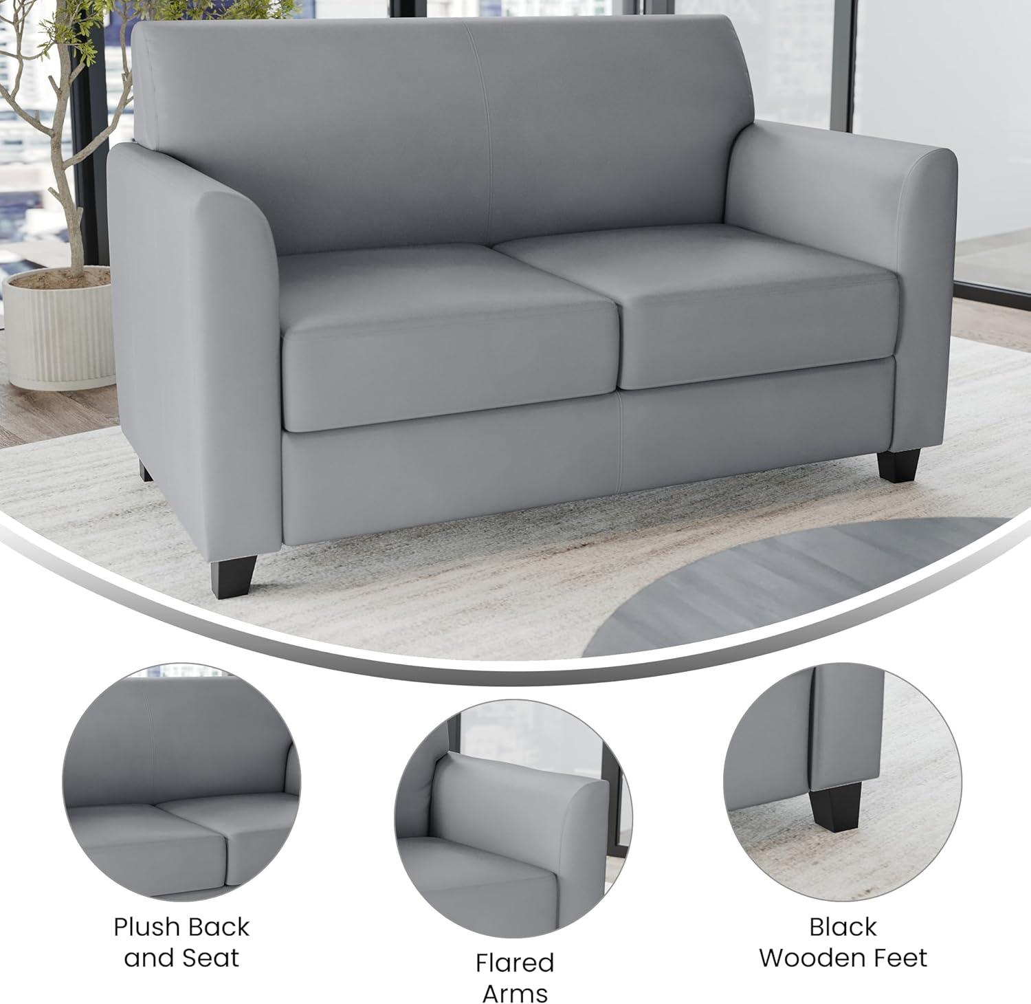 Hercules Junkersfeld 52" Modern LeatherSoft Upholstered Reception Loveseat