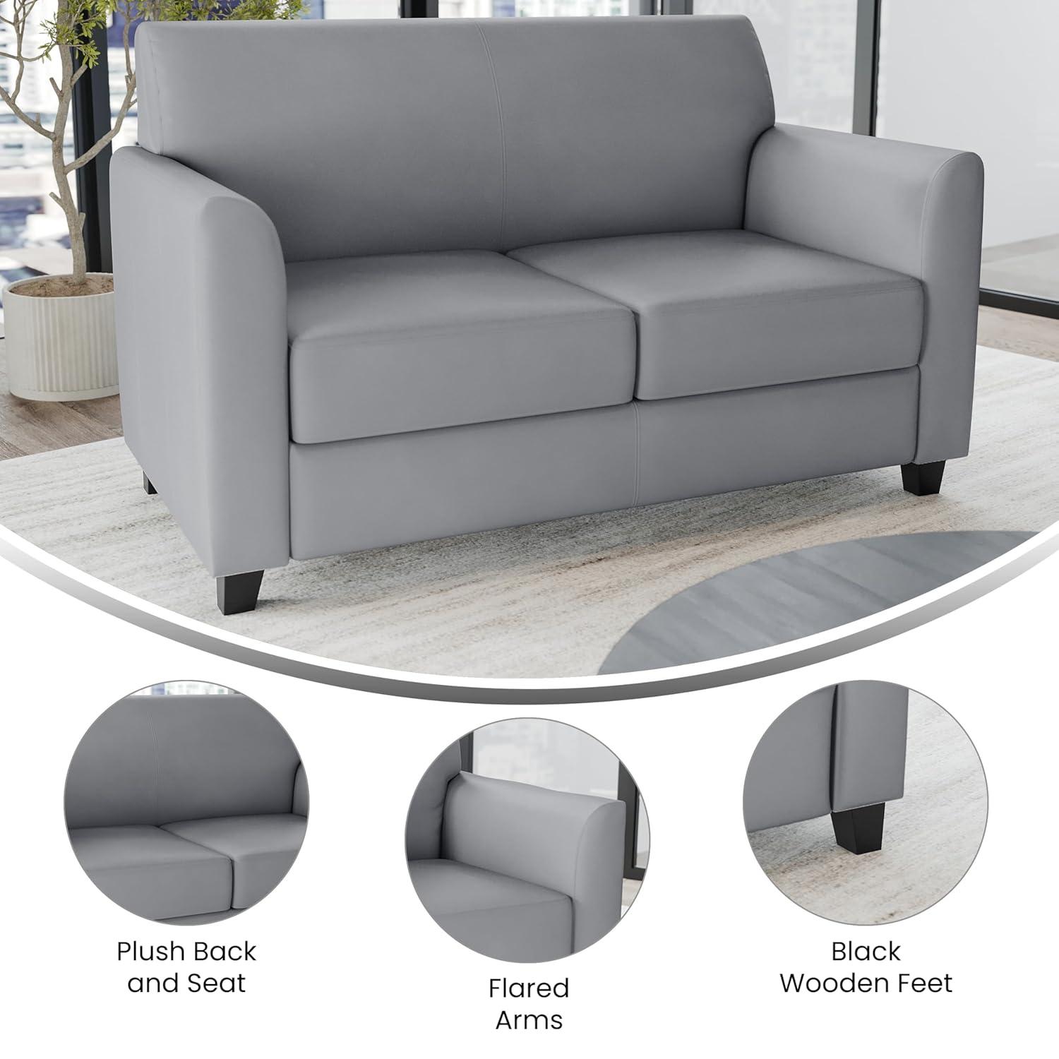 Hercules Junkersfeld 52" Modern LeatherSoft Upholstered Reception Loveseat
