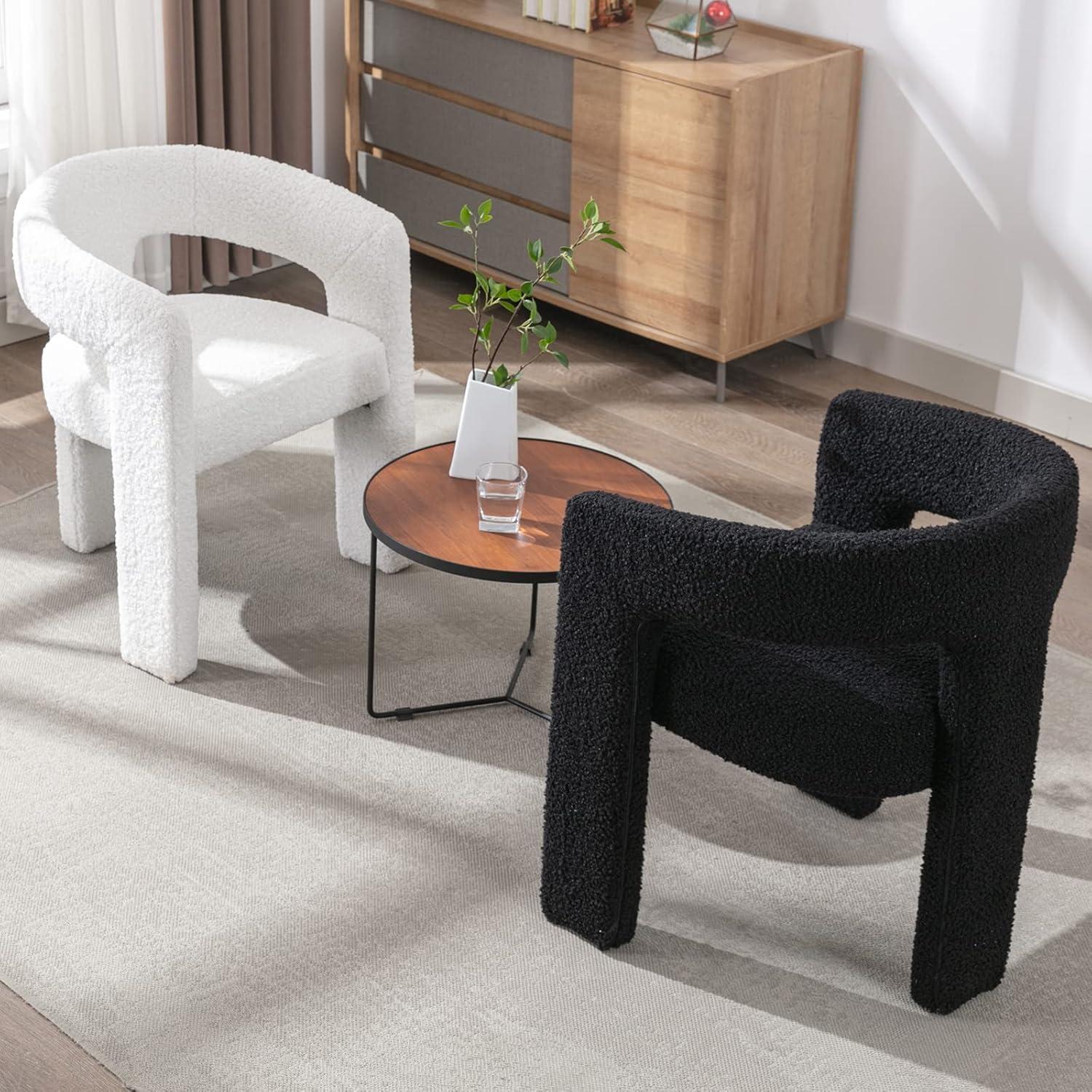 wahson office chair Modern Dining Chairs Barrel Dining Chair Upholstered Dining Room Chair with Arm Comfy Accent Side Chair for Dining Room/Living Room (Set of 2)