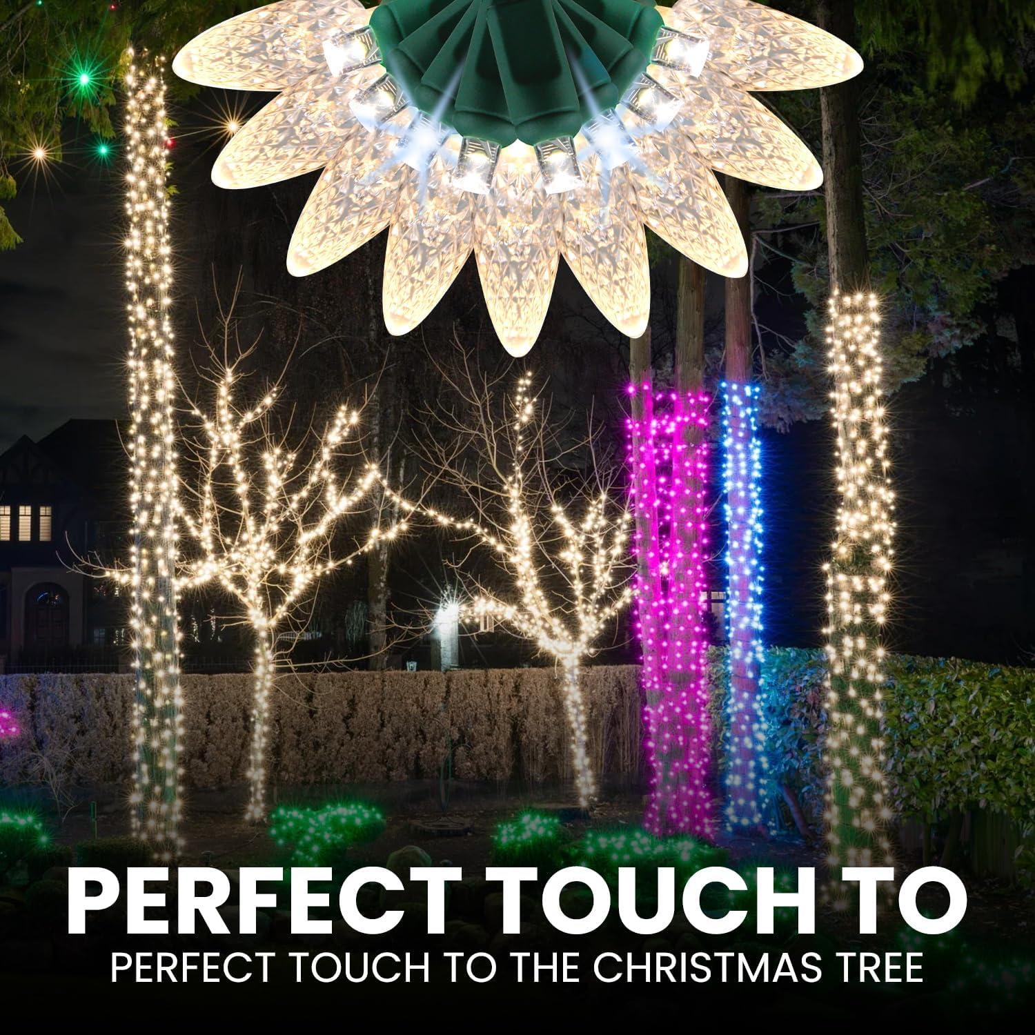 Christmas LED Duet C6/5mm Twinkle Lights  Champagne LED Bulbs - 8 of 50 Lights Twinkle - Professional Grade Indoor Outdoor  24.5 Feet Light String, Christmas Tree Sparkling Twinkling Holiday Decor